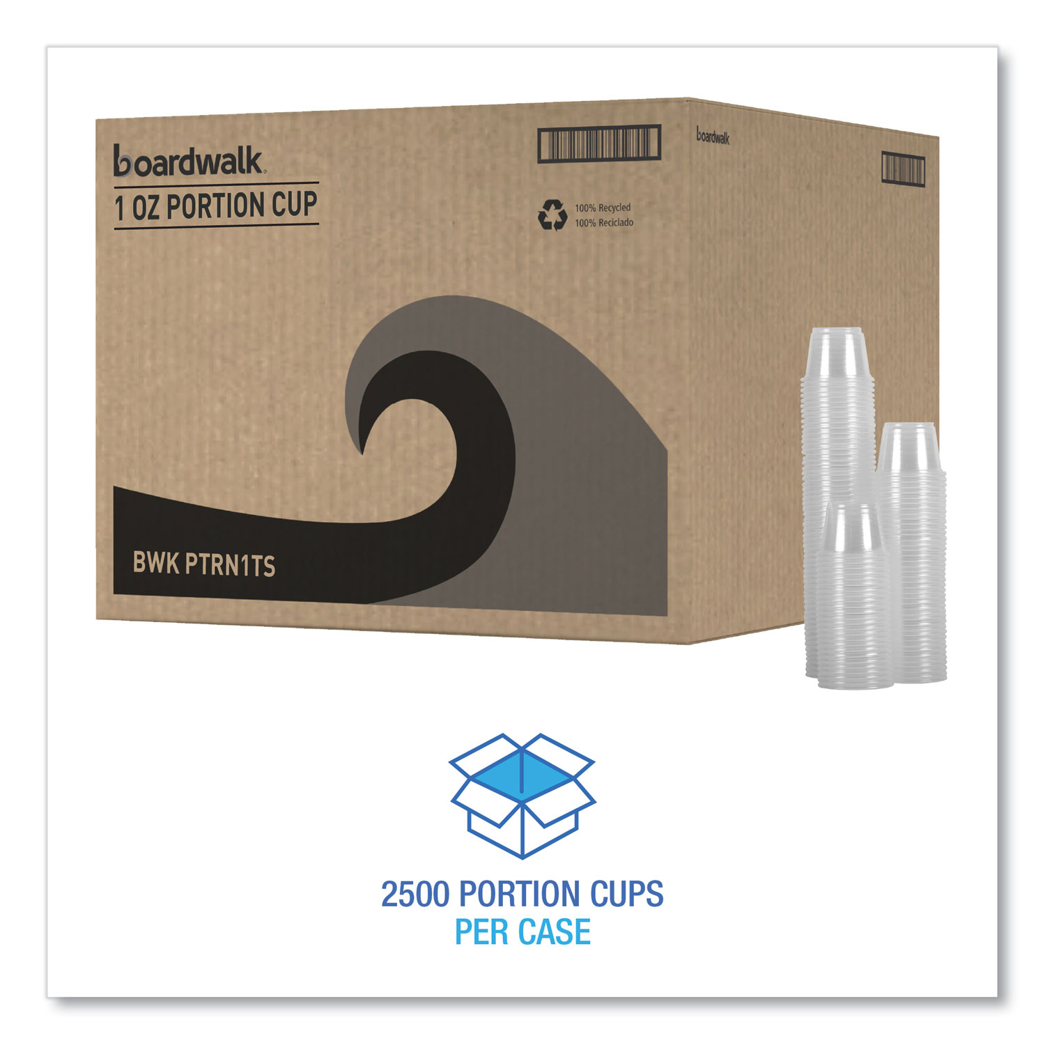 Souffle/Portion Cups, 1 oz, Plastic, Clear, 125/Sleeves, 20 Sleeves/Carton  - Stone Printing Office Supply