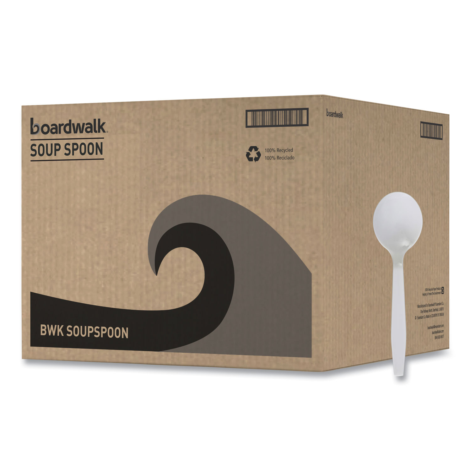 Mediumweight Polystyrene Cutlery, Soup Spoon, White, 1,000/Carton