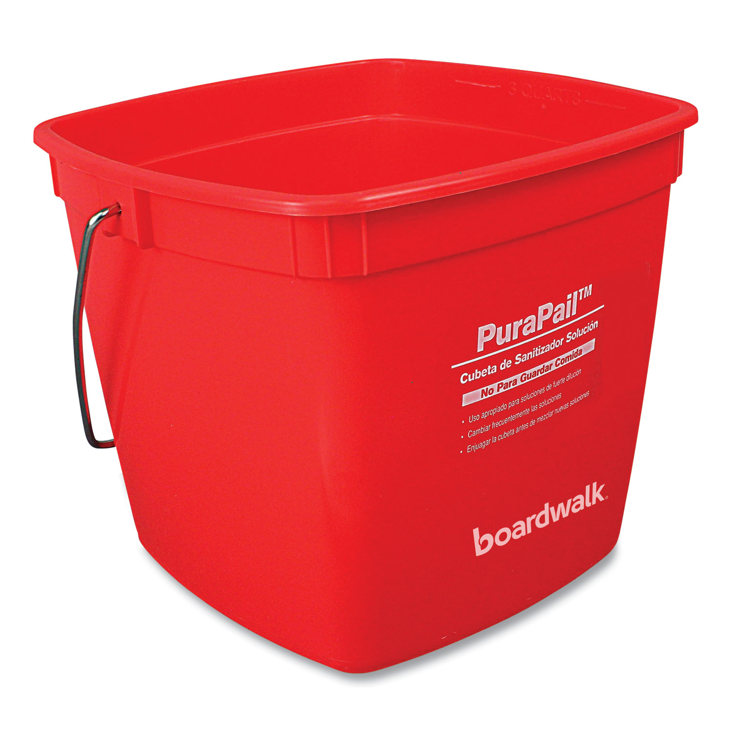 PuraPail, 6 qt, Polypropylene, Red/White