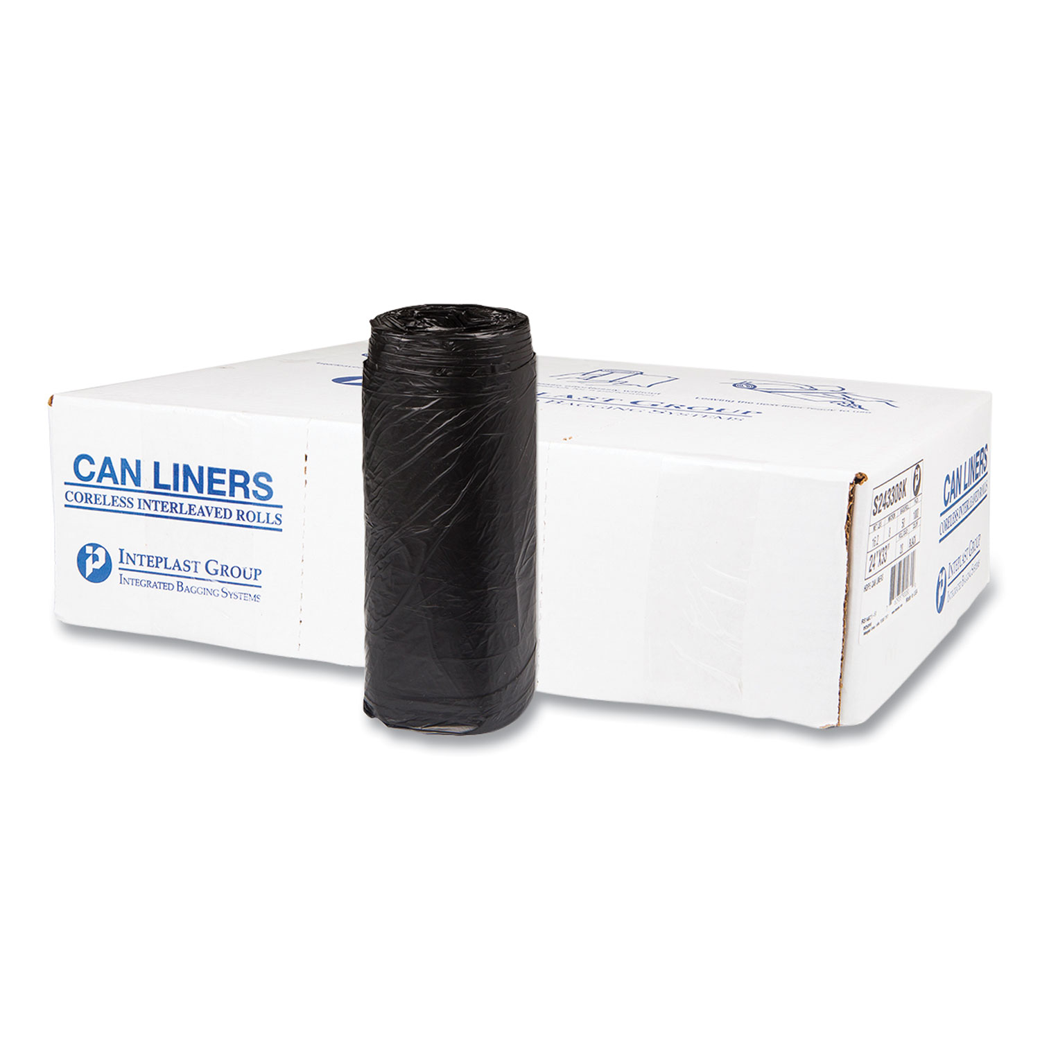 High-Density Commercial Can Liners, 16 gal, 8 mic, 24″ x 33″, Black, Interleaved Roll, 50 Bags/Roll, 20 Rolls/Carton