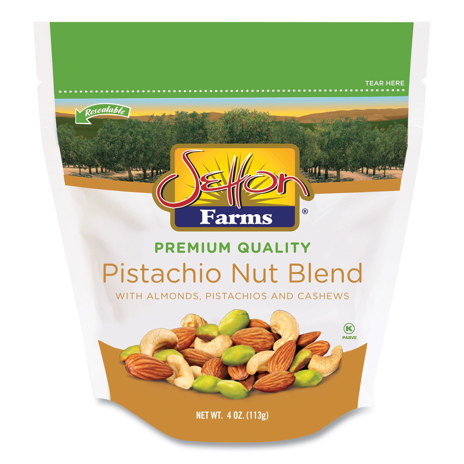 Pistachio Nut Blend, Pistachio, Almonds, Cashews, 4 oz Bag, 10/Carton