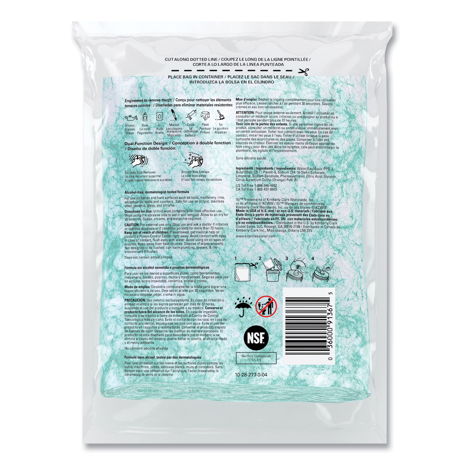 Wypall 91371 - Waterless Citrus Hand Cleaning Wipes