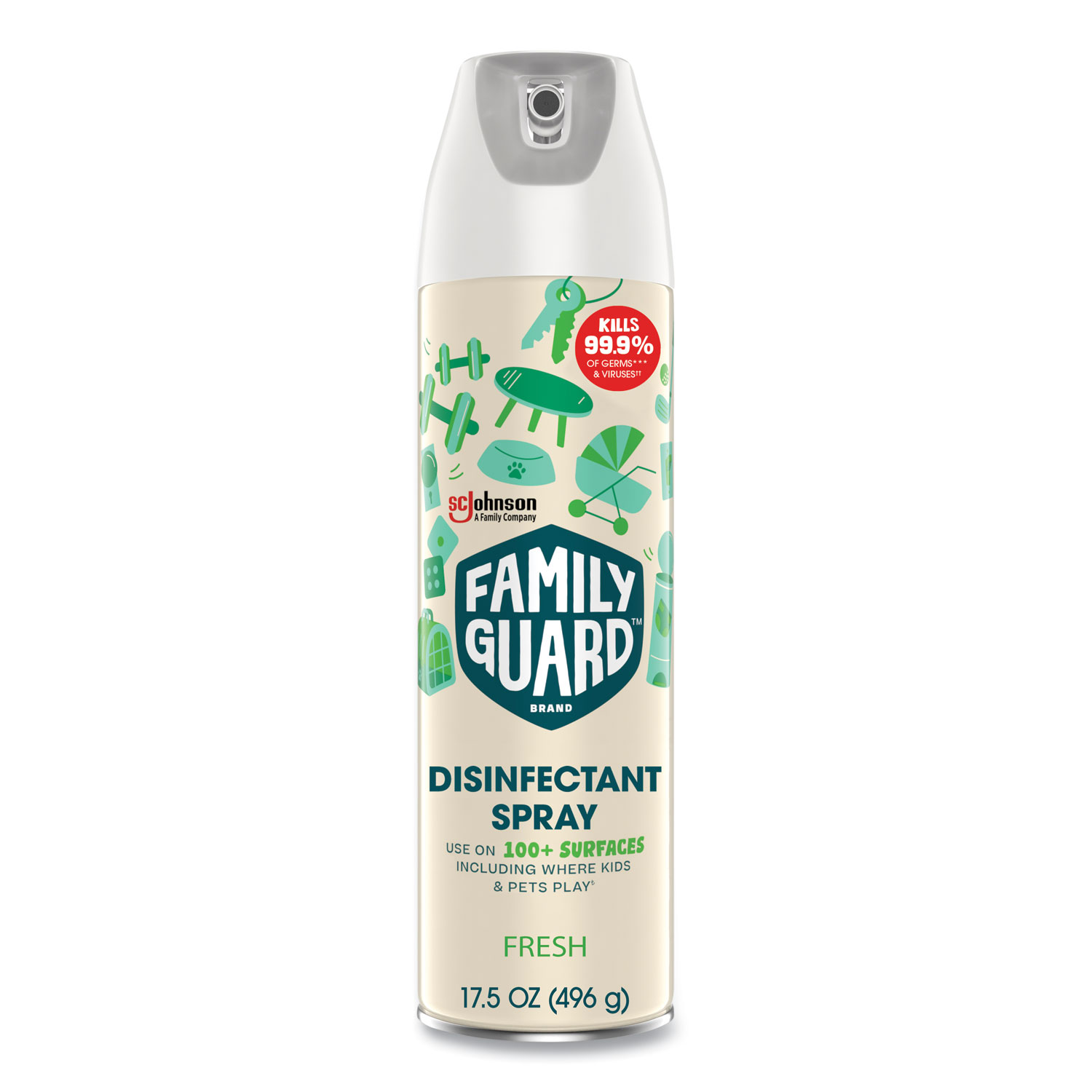 Family Guard™ Disinfectant Spray, Fresh Scent, 17.5 oz Aerosol Spray, 8/Carton