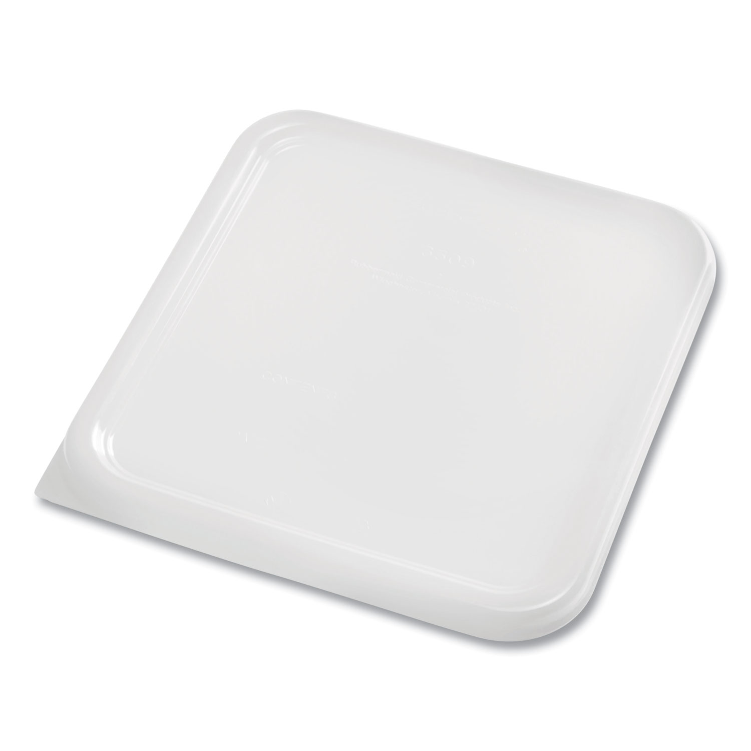 SpaceSaver Square Container Lids, 8.8 x 8.75, White, Plastic, 12/Carton