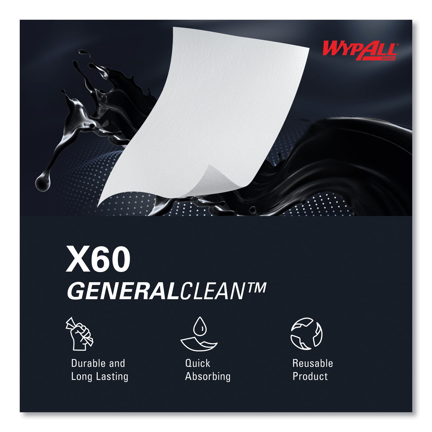 Chiffons WypAll® X60 General Clean™ 8370 - Chiffons de nettoyage