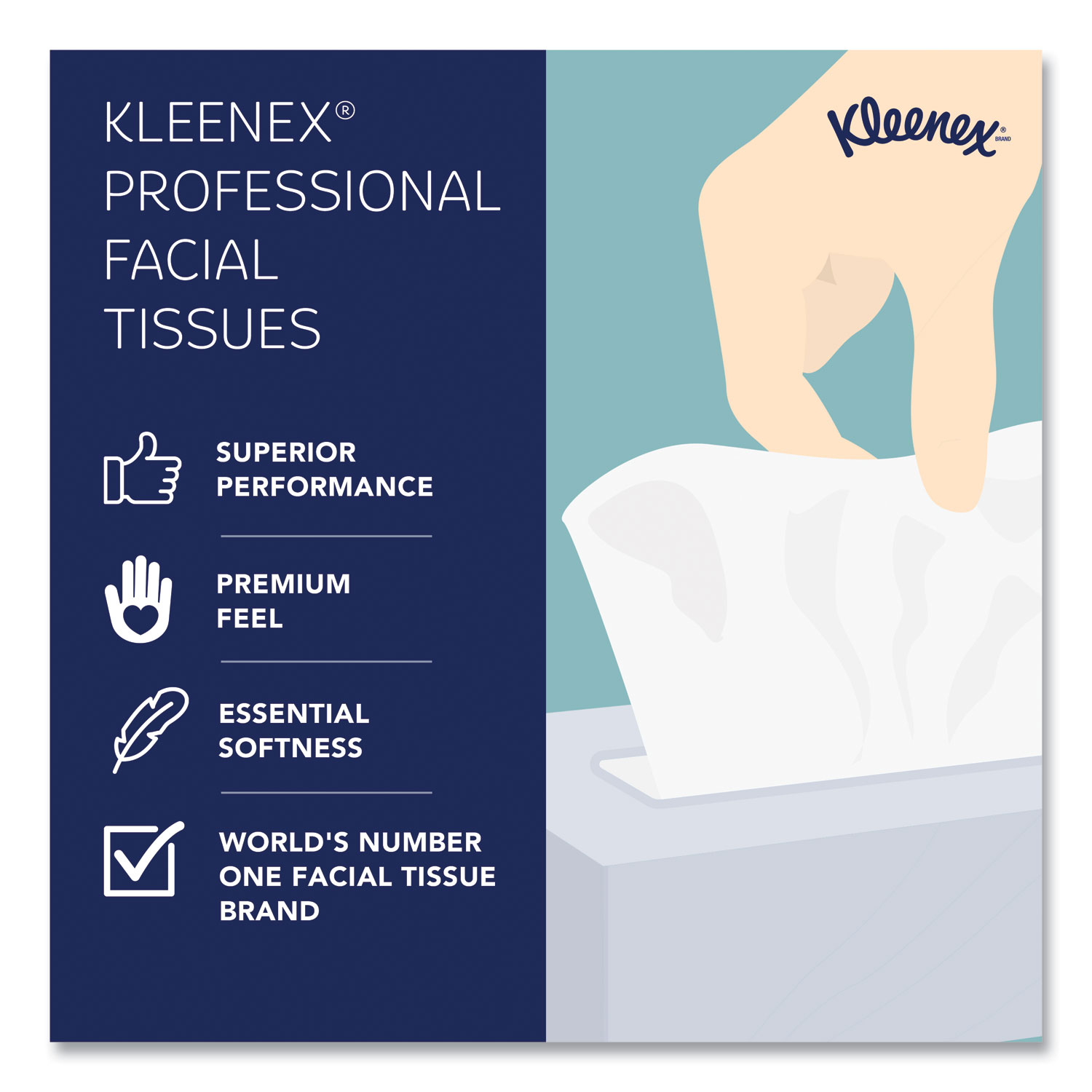 Kleenex® Professional Facial Tissue (21400), 2-Ply, White, Flat Facial  Tissue Boxes for Business (100 Tissues/Box, 36 Boxes/Case, 3,600  Tissues/Case)