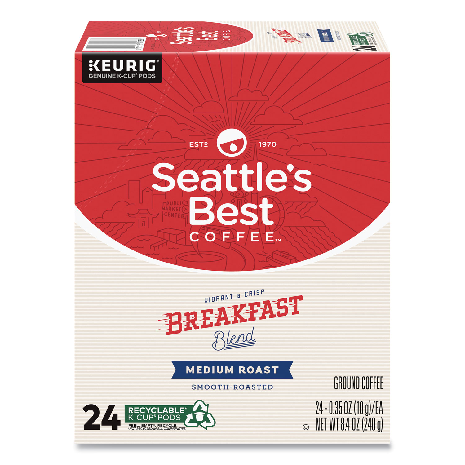 Breakfast Blend Coffee K-Cups, 24/Box