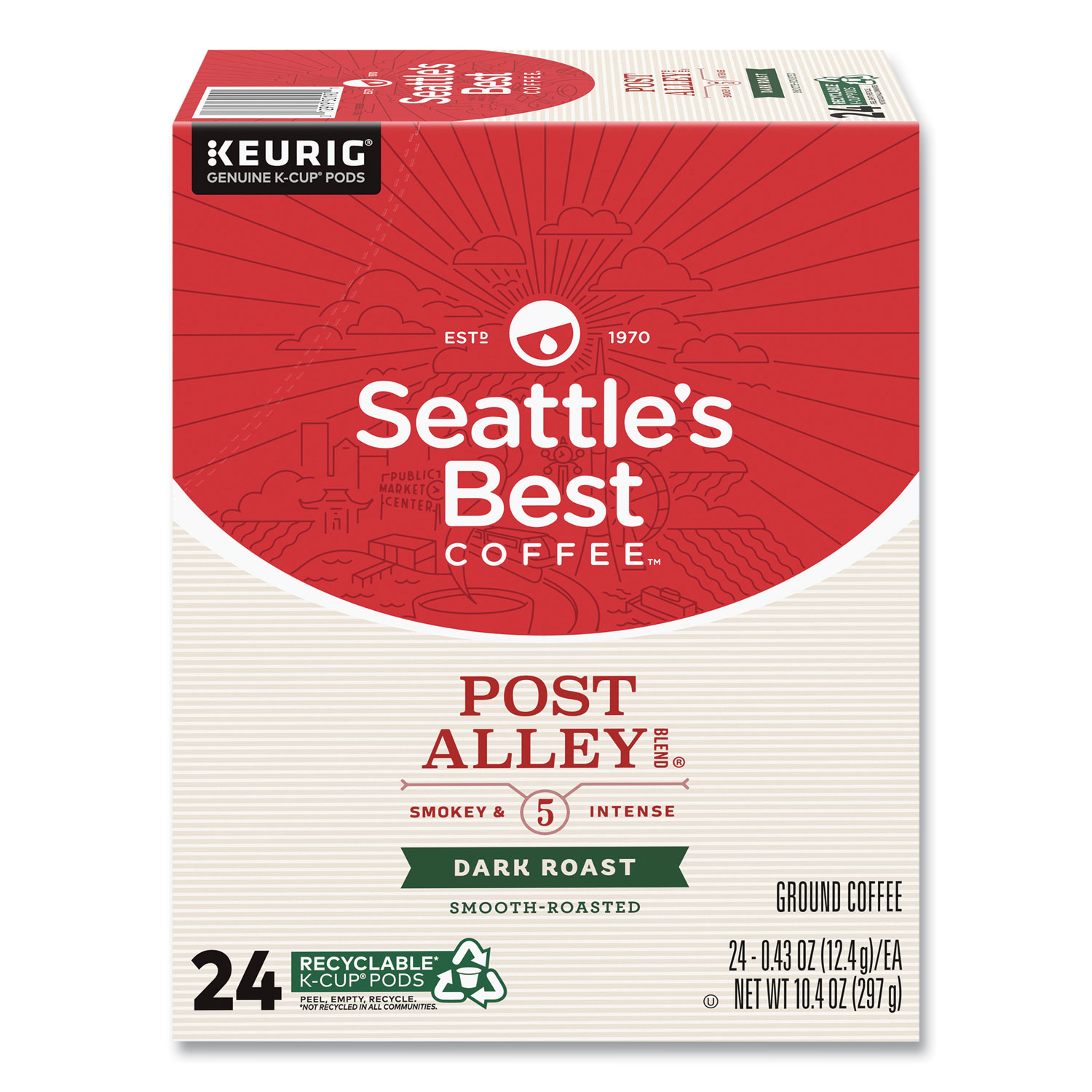 Post Alley Dark Coffee K-Cup, 24/Box