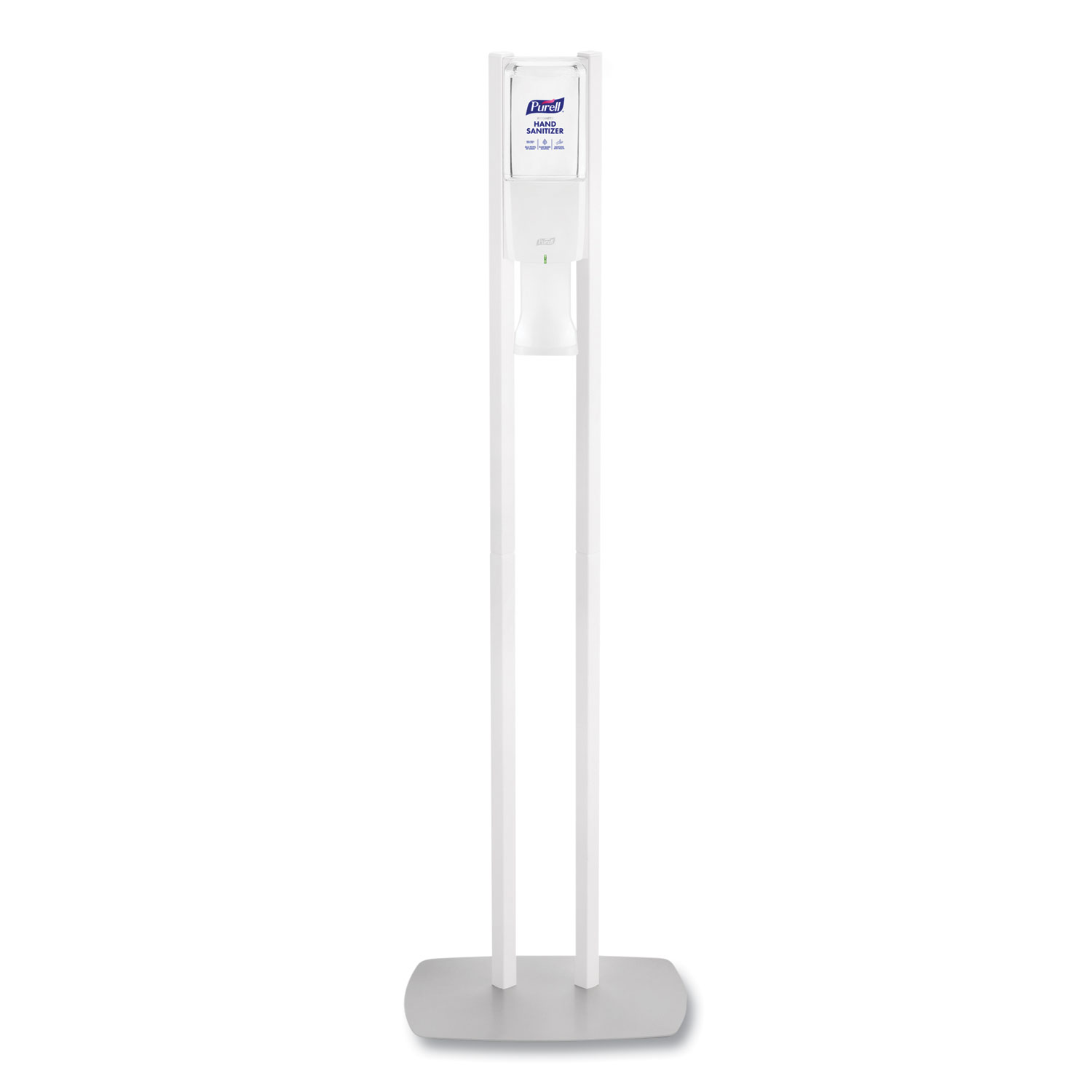 ES10 Dispenser Floor Stand with Automatic Hand Sanitizer Dispenser, 15.56 x 11.75 x 51.82, White