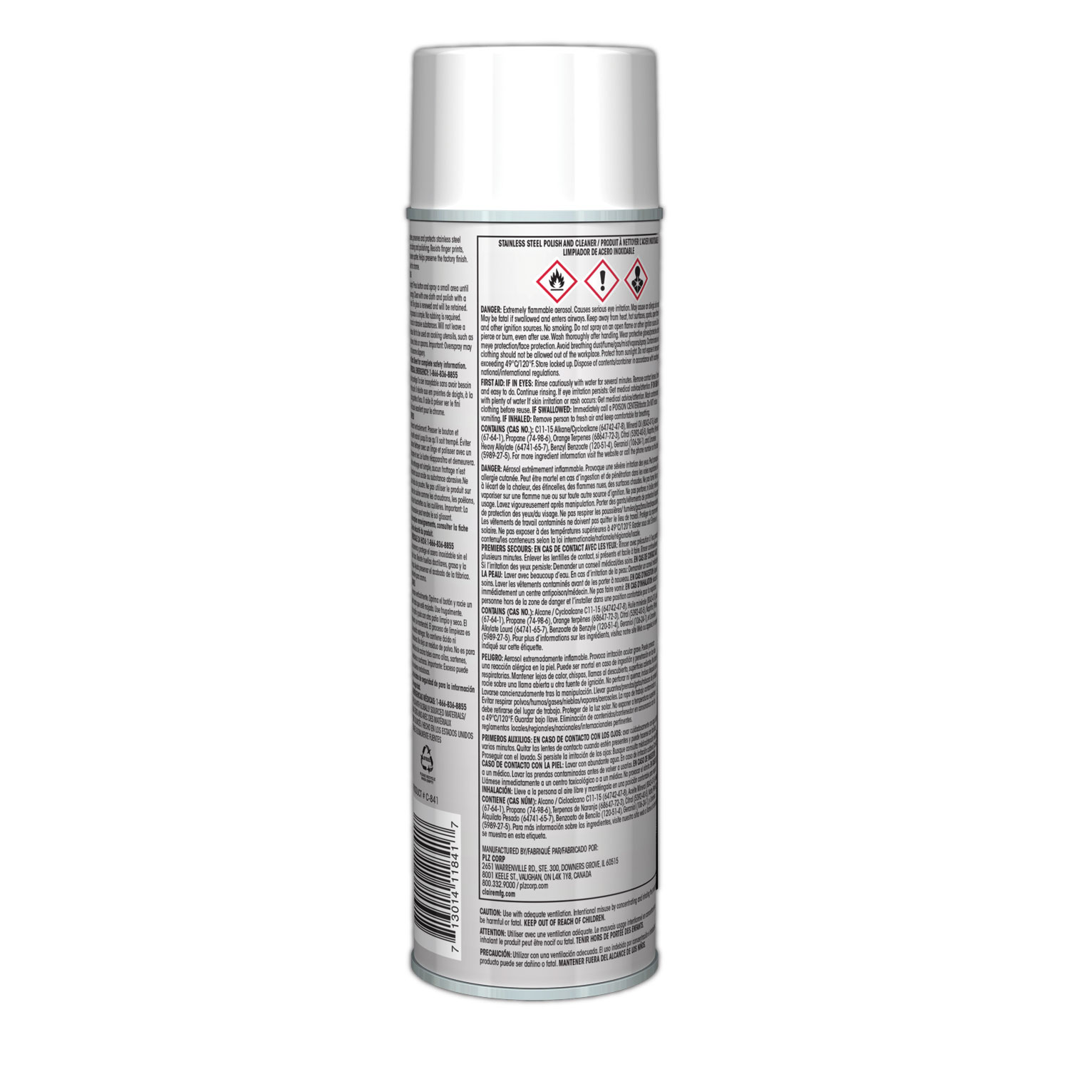 Stainless Steel Polish and Cleaner, Lemon Scent, 15 oz Aerosol Spray -  Bluebird Office Supplies