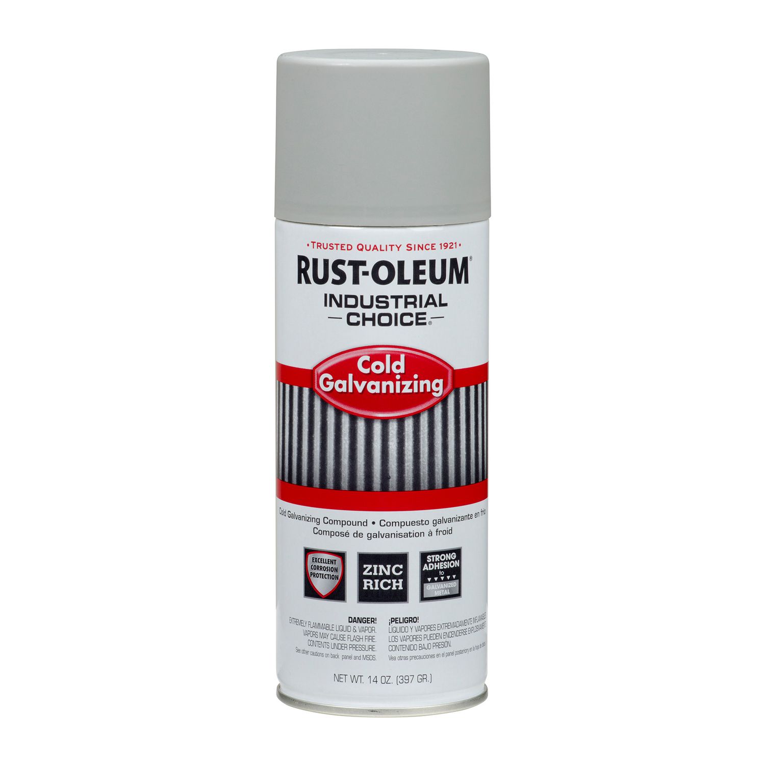 Industrial Choice Galvanizing Compound Spray, Metallic, 14 oz Aerosol Can, 6/Carton