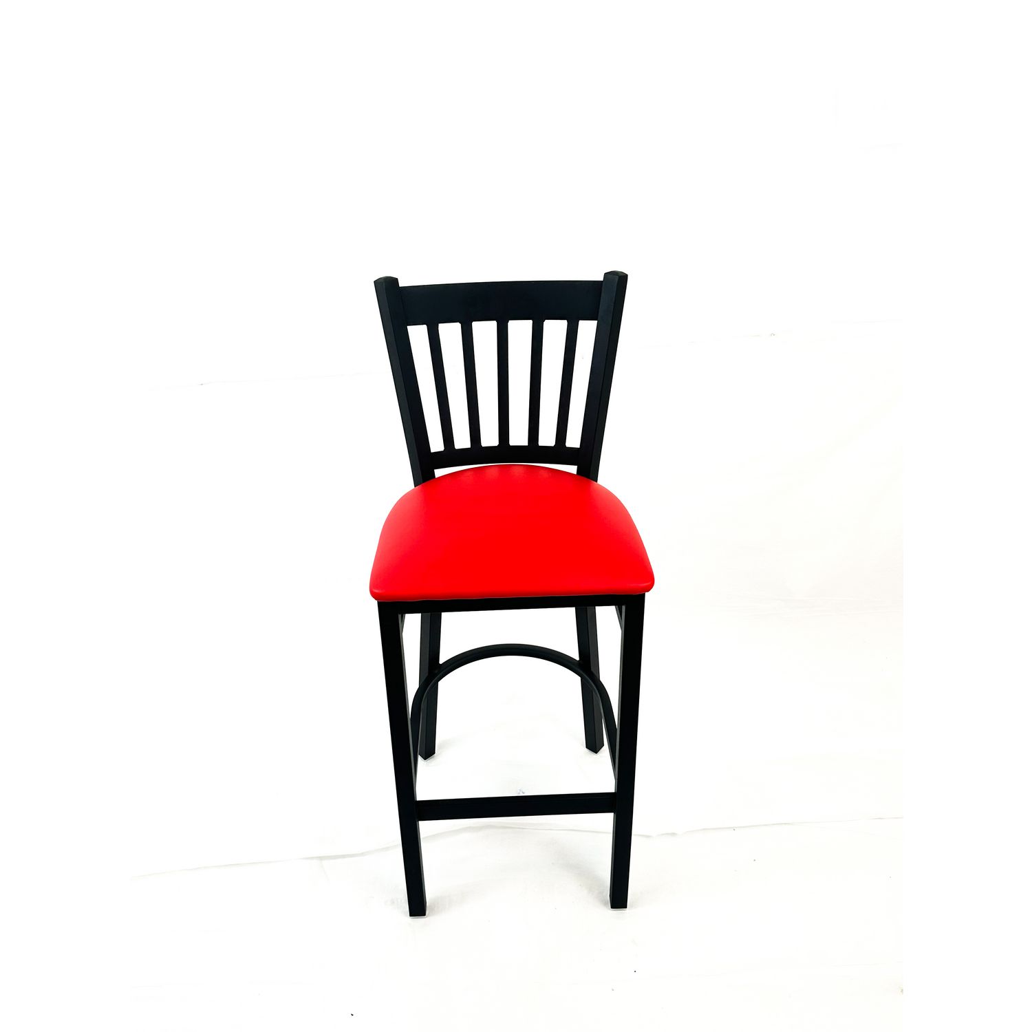 Cobra Series Barstool, Supports Up to 300 lb, 28.5" Seat Height, Red Seat, Black Back, Black Base