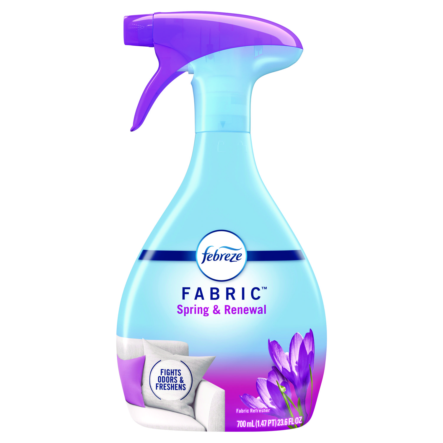 FABRIC Refresher/Odor Eliminator, Spring and Renewal, 23.6 oz Spray Bottle, 4/Carton