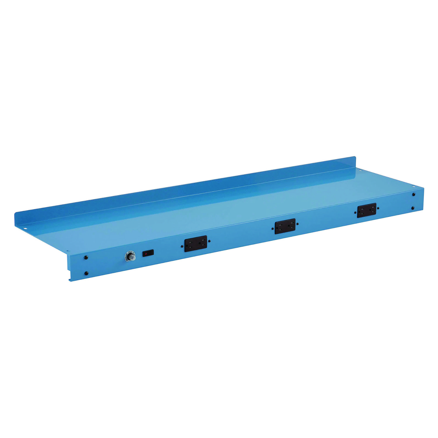 Upper Workbench Shelf, 3 Duplex Outlets, For Use With 48″ Wide Workbenches, 100 lb Weight Capacity