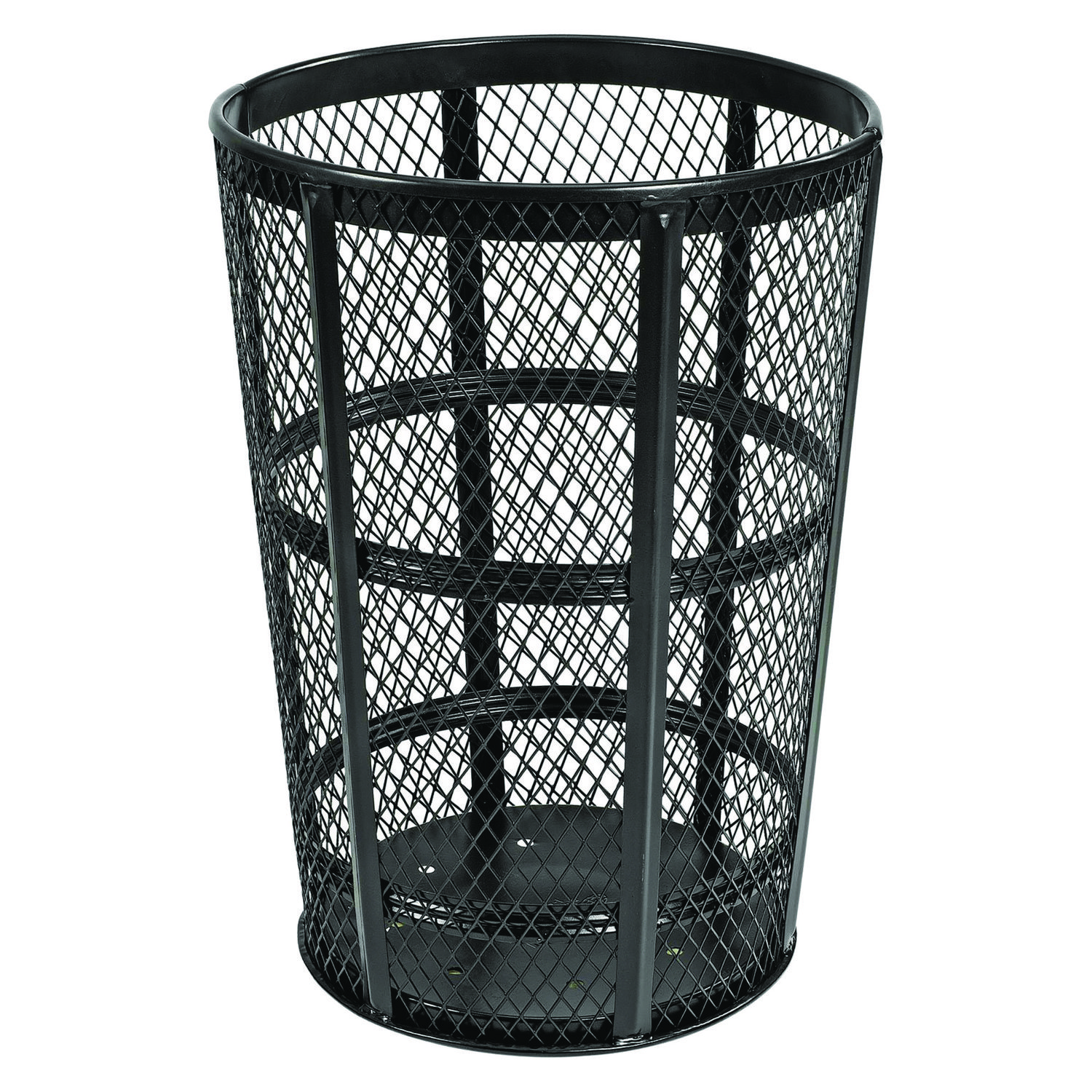 Steel Mesh Corrosion Resistant Trash Can, 48 gal, Black