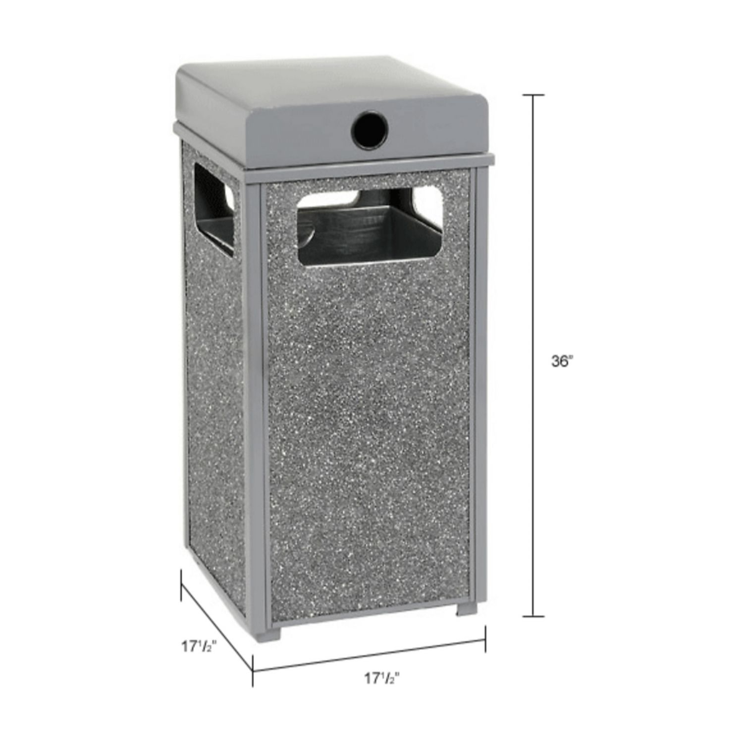 cigarette bin officeworks Stone Panel All Weather Trash Receptacle Urn, 24 gal, Steel, Gray