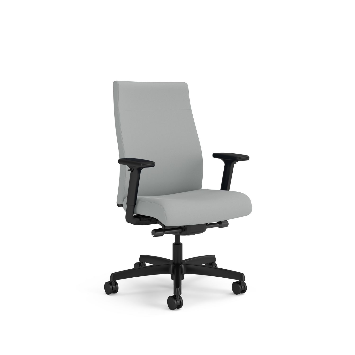 HON® Ignition 2.0 Upholstered Mid-Back Task Chair, Up to 300 lbs, 17 to 21.5 Seat Height, Flint Seat and Back, Black Base