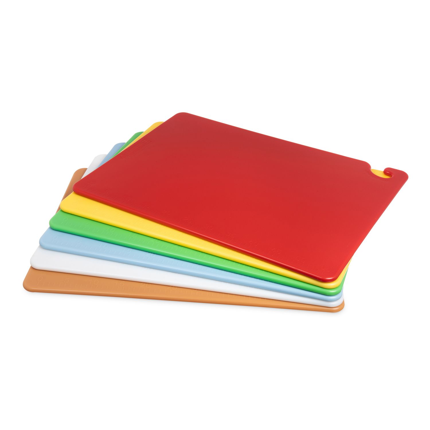 San Jamar® Cut-N-Carry Color Cutting Board with Molded-In Ruler ...