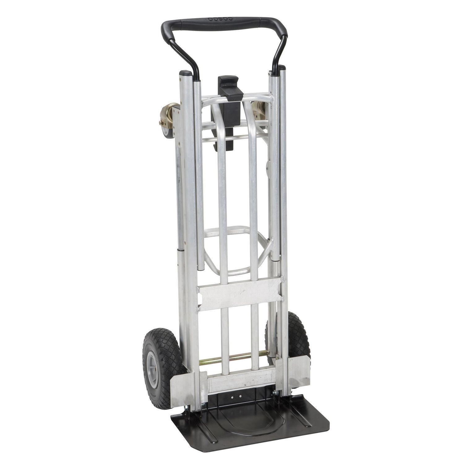 Heavy Duty 4-in-1 Truck, Supports 800 lb (Hand Truck) 1,000 lb (Cart/Platform Truck), 19.69″ x 18.7″ x 48.31″, Silver/Black