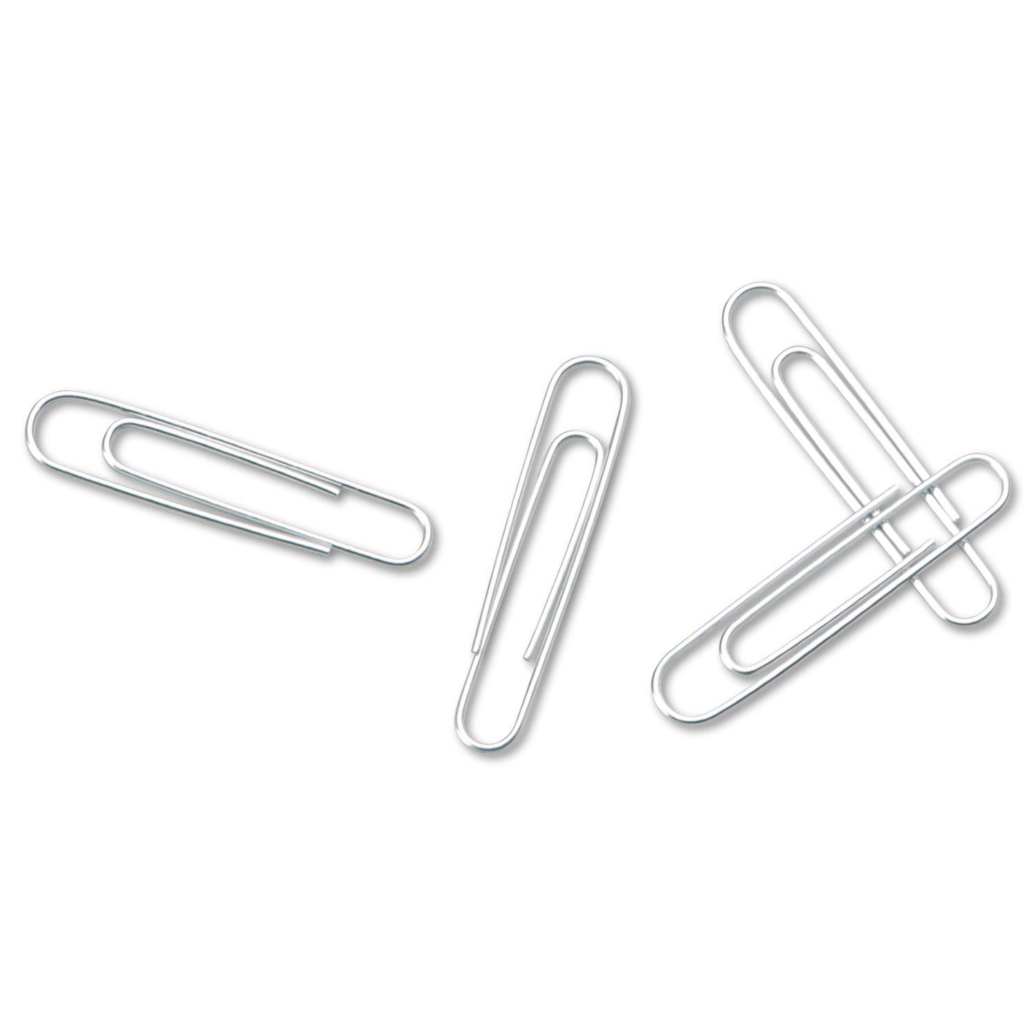 Smooth Standard Paper Clip, Jumbo, Silver, 100/Box, 10 Boxes/Pack