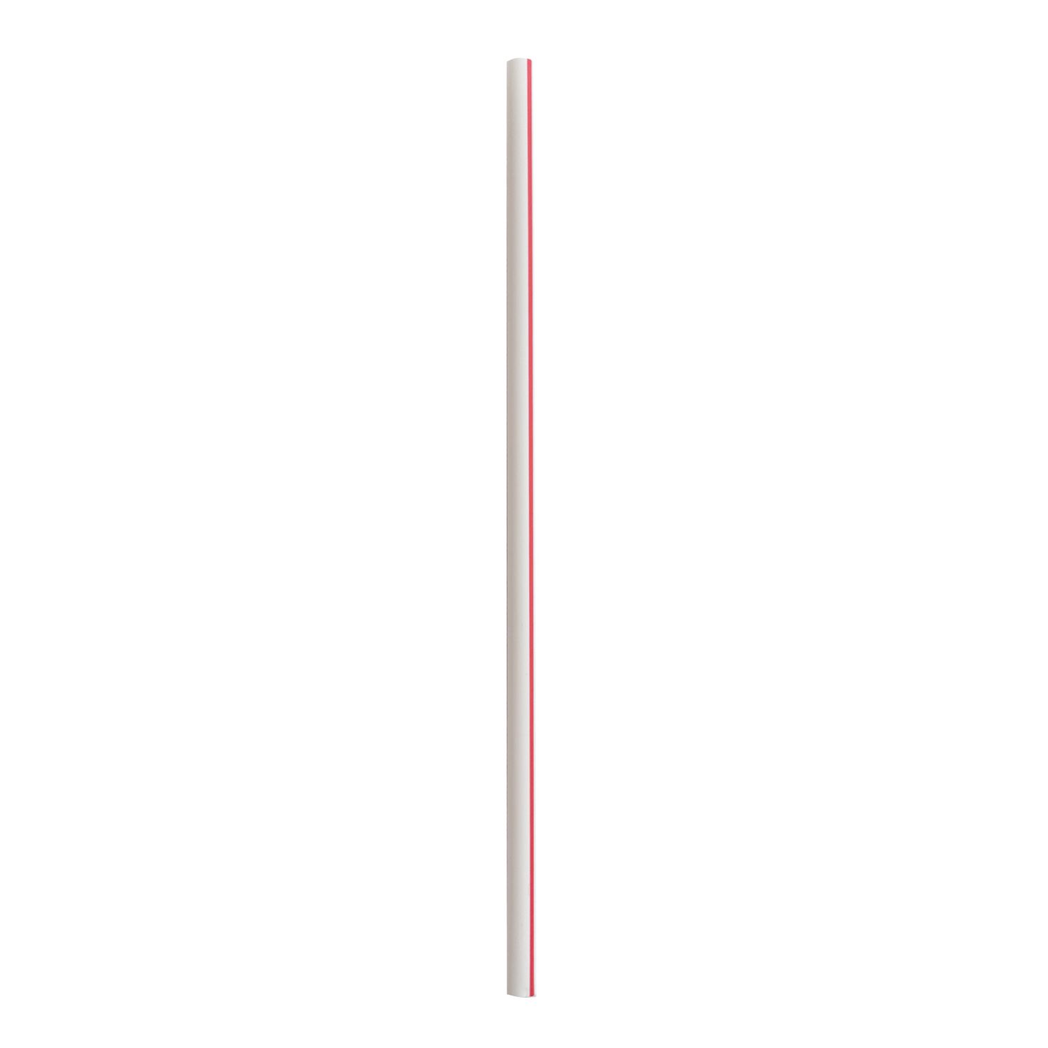 Jumbo Straws, 7.75″, Polypropylene, Red/White Striped, 12,500/Carton