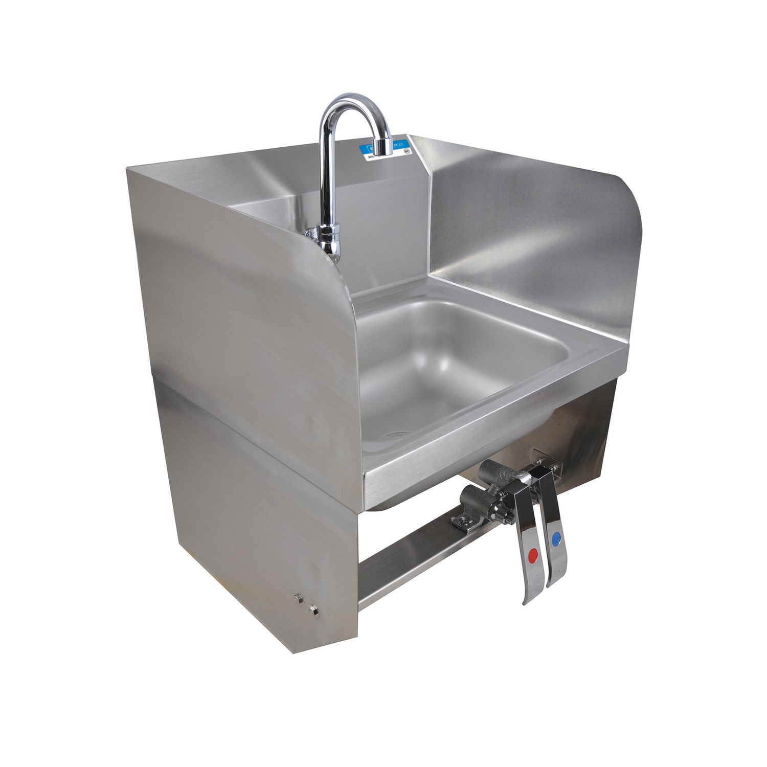 Stainless Steel Hand Sink with Side Splashes, 14″ l x 10″ w x 5″ d