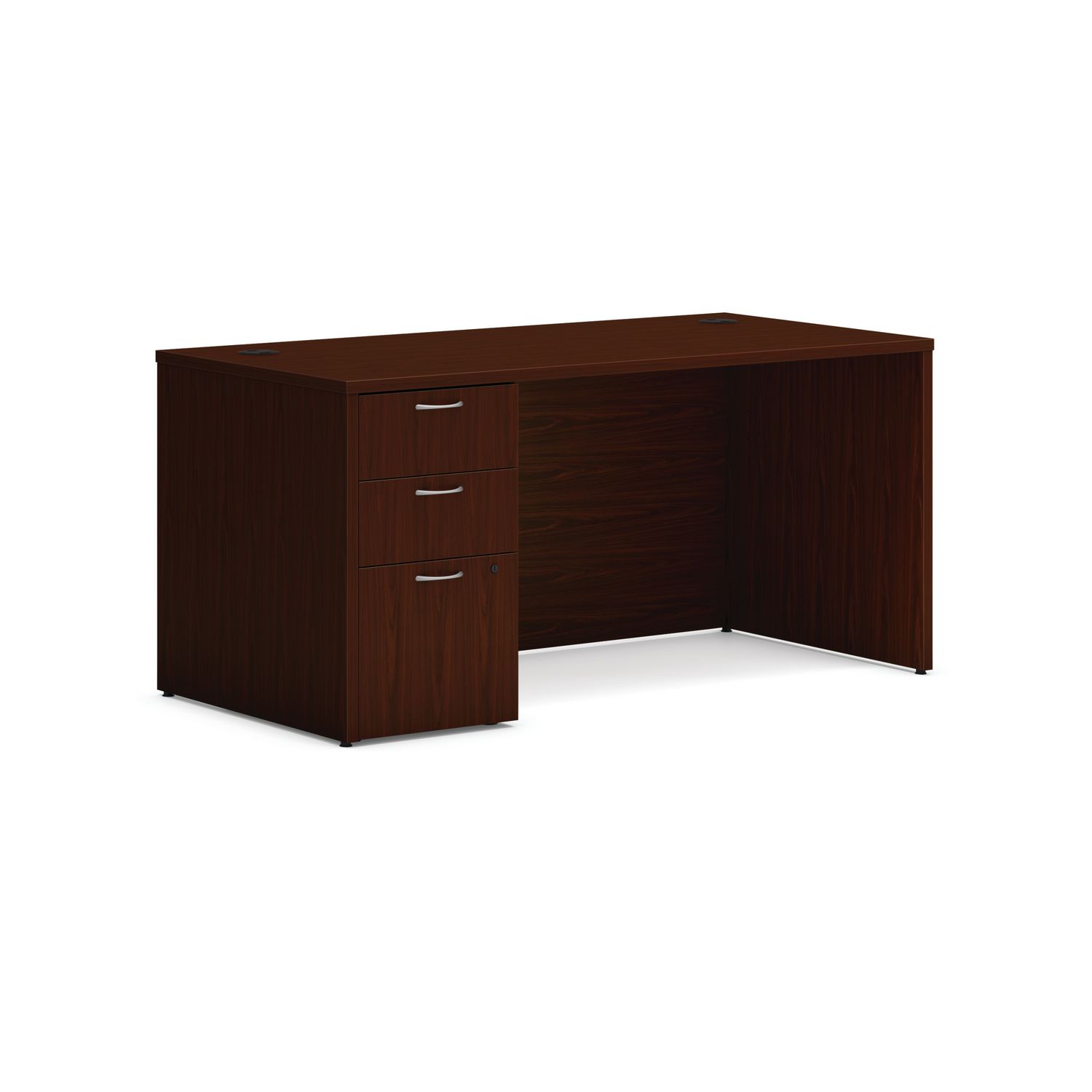 Mod Single Pedestal Desk Bundle, 60″ x 30″ x 29″, Traditional Mahogany