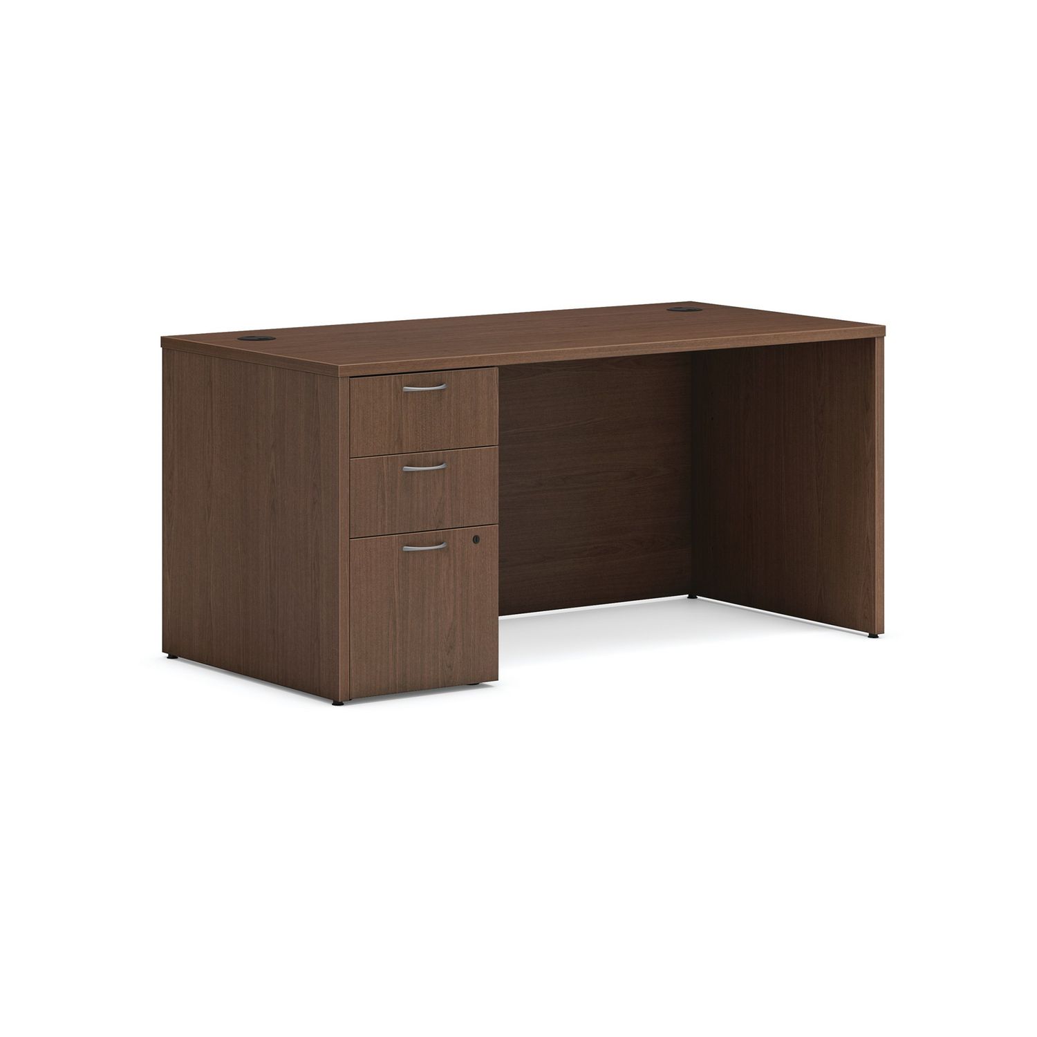 Mod Single Pedestal Desk Bundle, 60″ x 30″ x 29″, Sepia Walnut