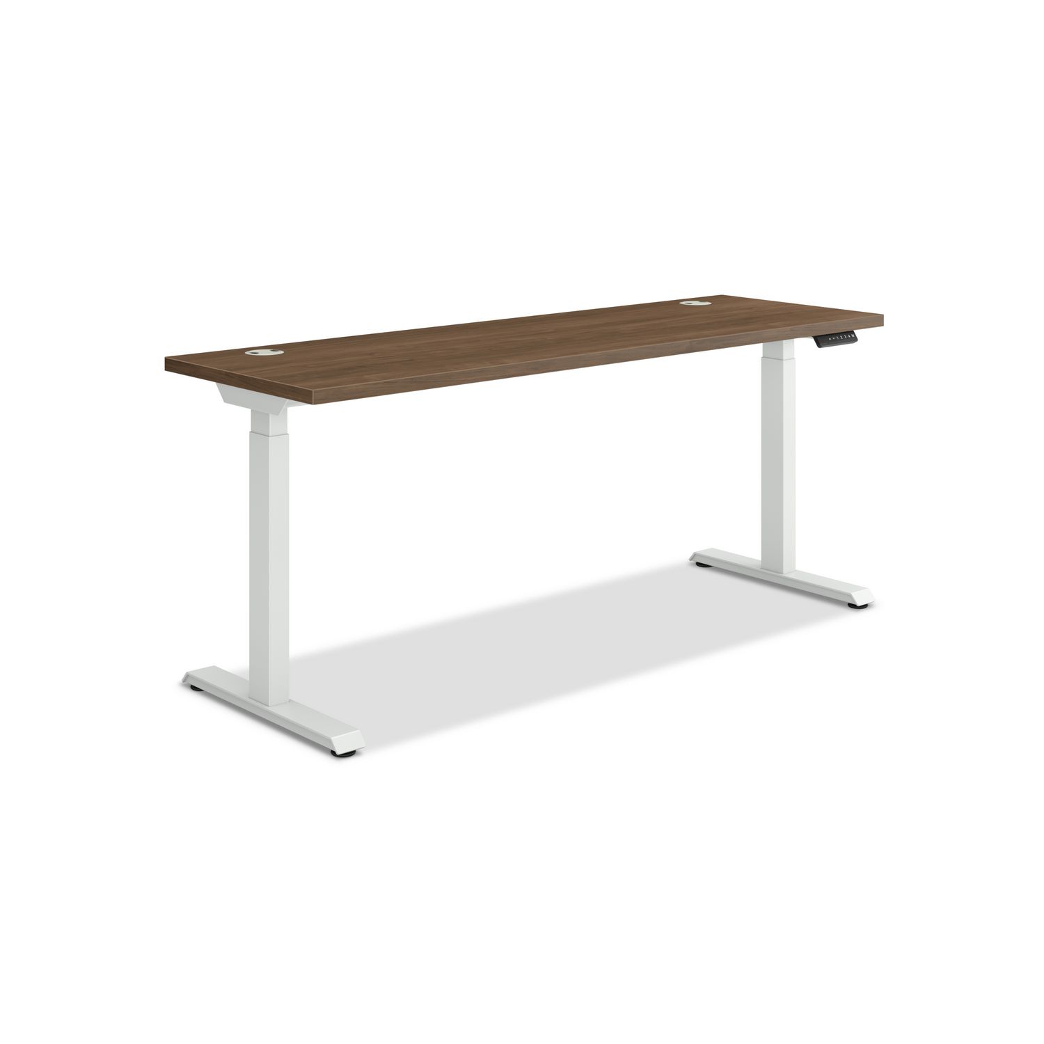 Coordinate Height Adjustable Desk Bundle 2-Stage, 70″ x 22″ x 27.75″ to 47″, PinnacleDesigner White