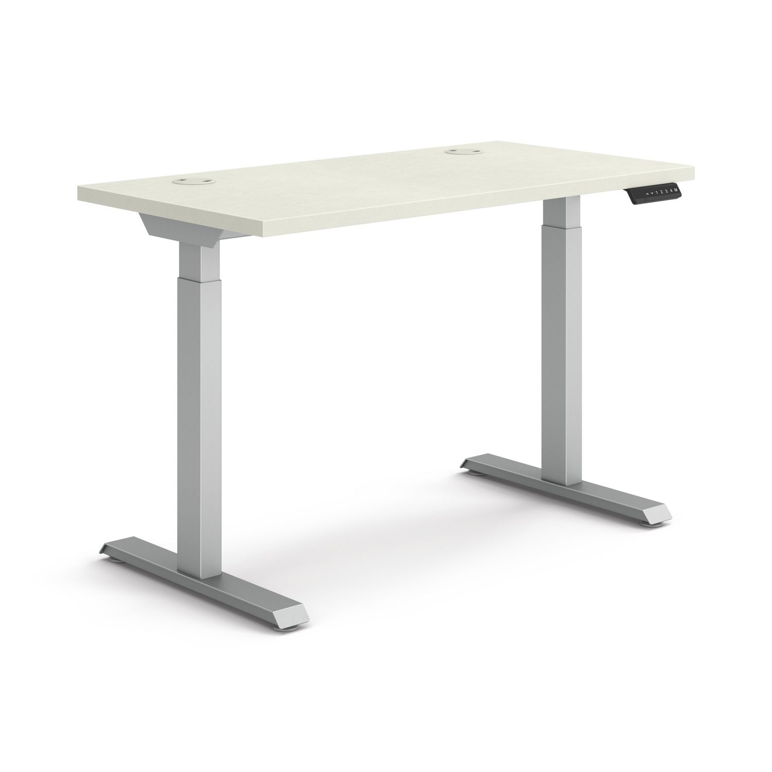 Coordinate Height Adjustable Desk Bundle 2-Stage, 46″ x 22″ x 27.75″ to 47″, Silver MeshSilver