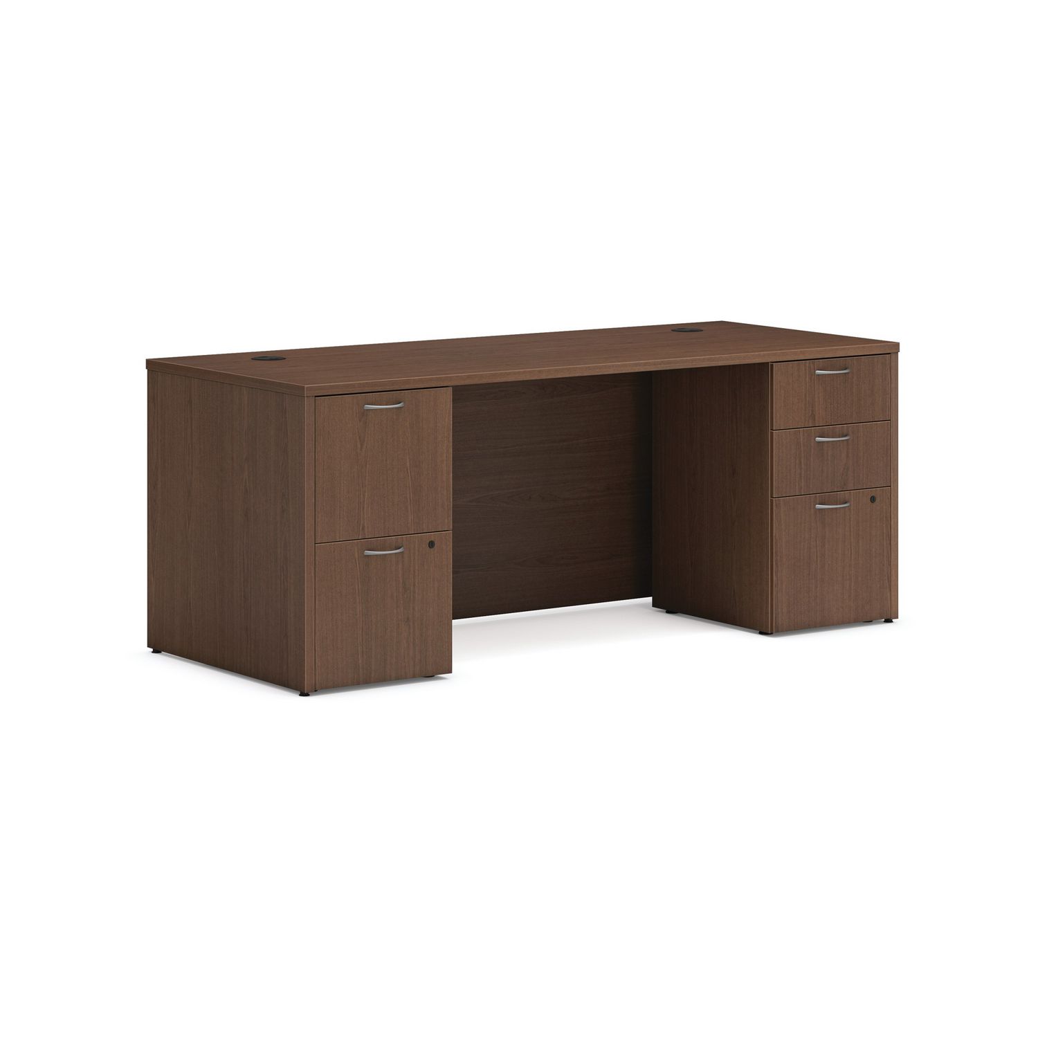 Mod Double Pedestal Desk Bundle, 72″ x 30″ x 29″, Sepia Walnut