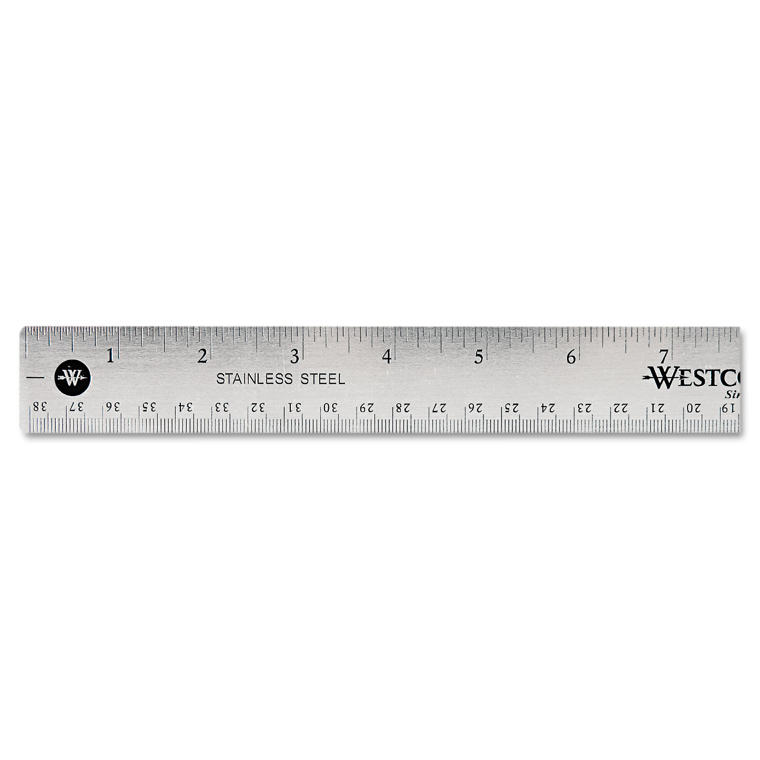 Stainless Steel Office Ruler With Non Slip Cork Base, Standard/Metric, 15  Long - Zerbee