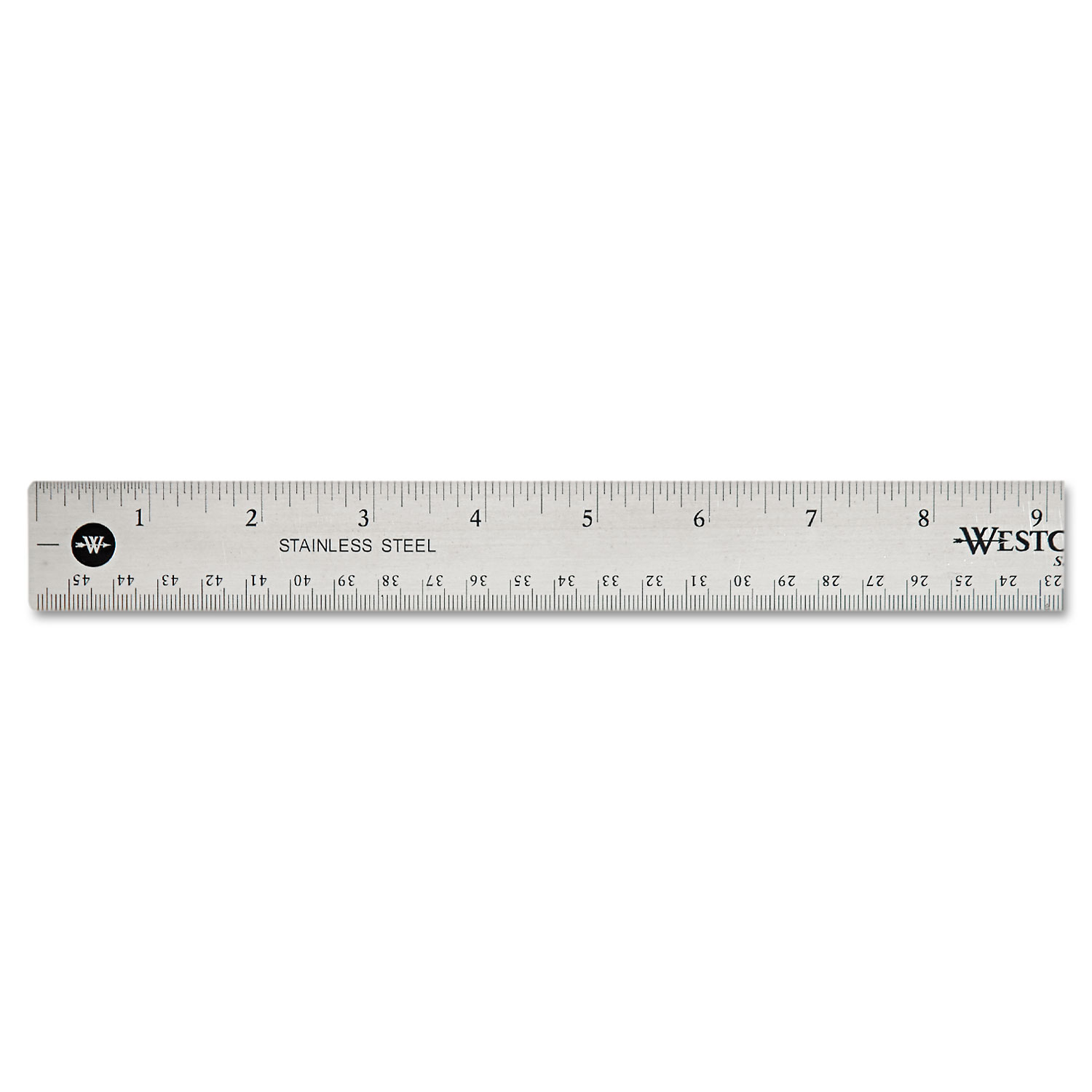  Westcott 10417 Stainless Steel Office Ruler With Non Slip Cork Base, 18 (ACM10417) 