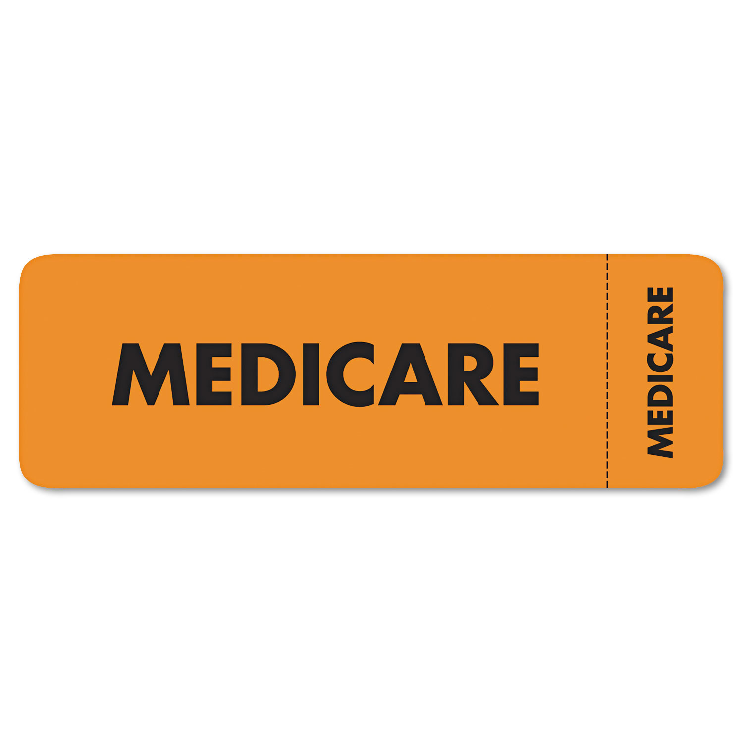 Medical Labels for Medicare, 1 x 3, Fluorescent Orange, 250/Roll