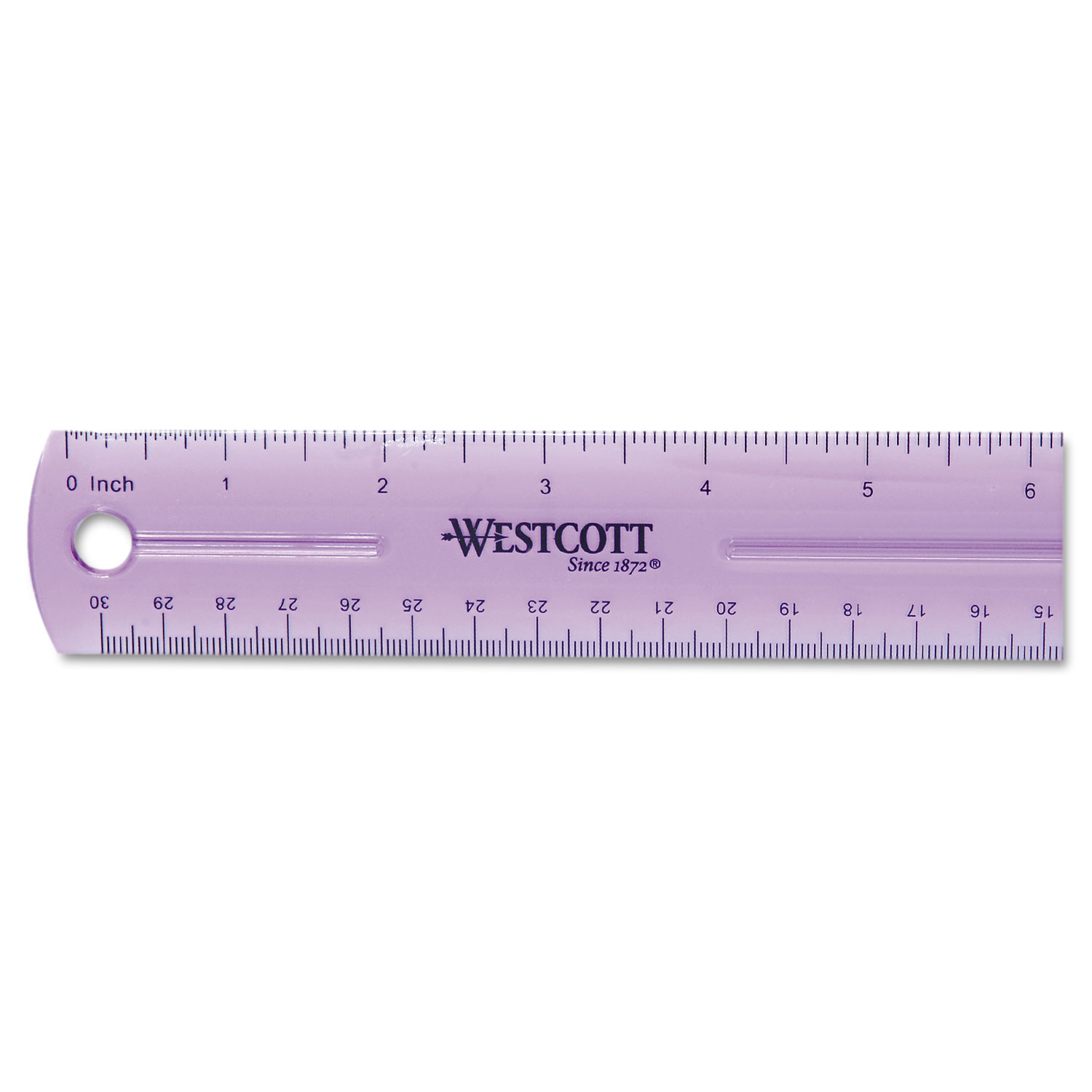 1" 1/2” 1/4” 1/“8 1/16" Colored Vintage The Master 12-Inch 5-In-1 Plastic Ruler 