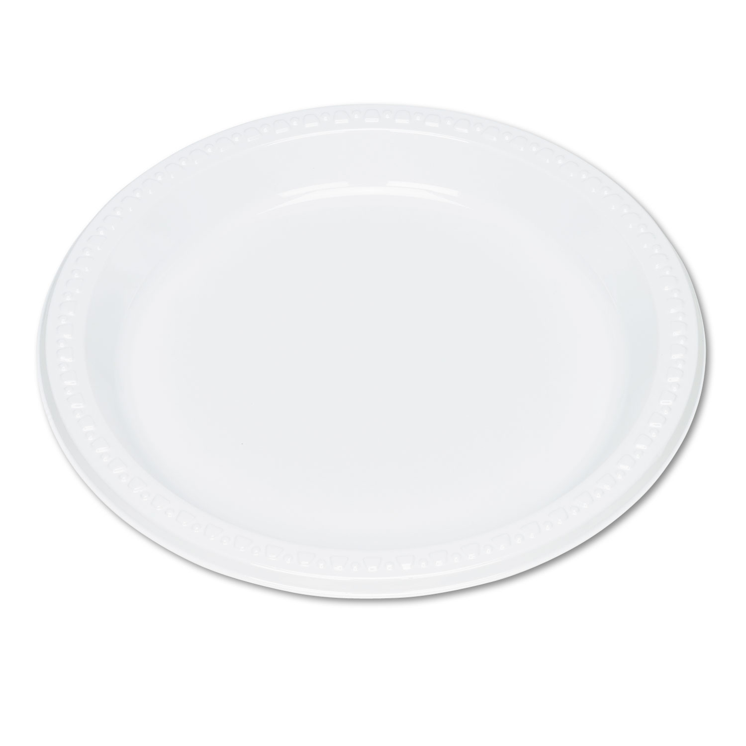  Tablemate 9644WH Plastic Dinnerware, Plates, 9 dia, White, 125/Pack (TBL9644WH) 