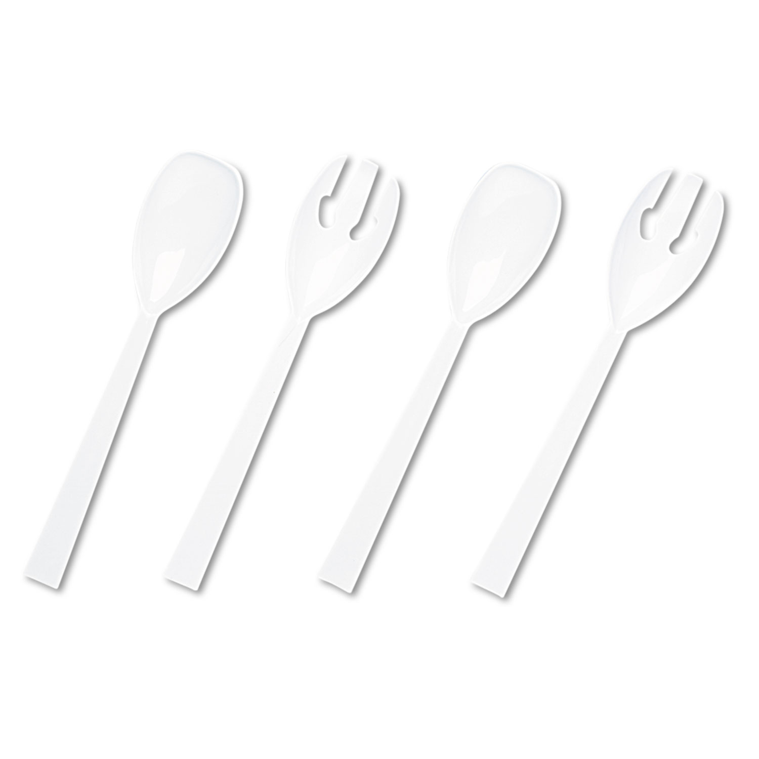  Tablemate W95PK4 Table Set Plastic Serving Forks & Spoons, White, 24 Forks, 24 Spoons per Pack (TBLW95PK4) 
