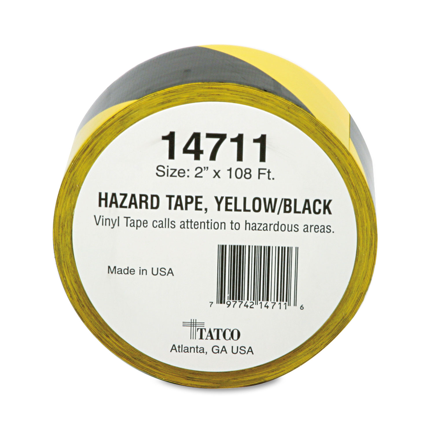 Hazard Marking Aisle Tape, 2w x 108ft Roll