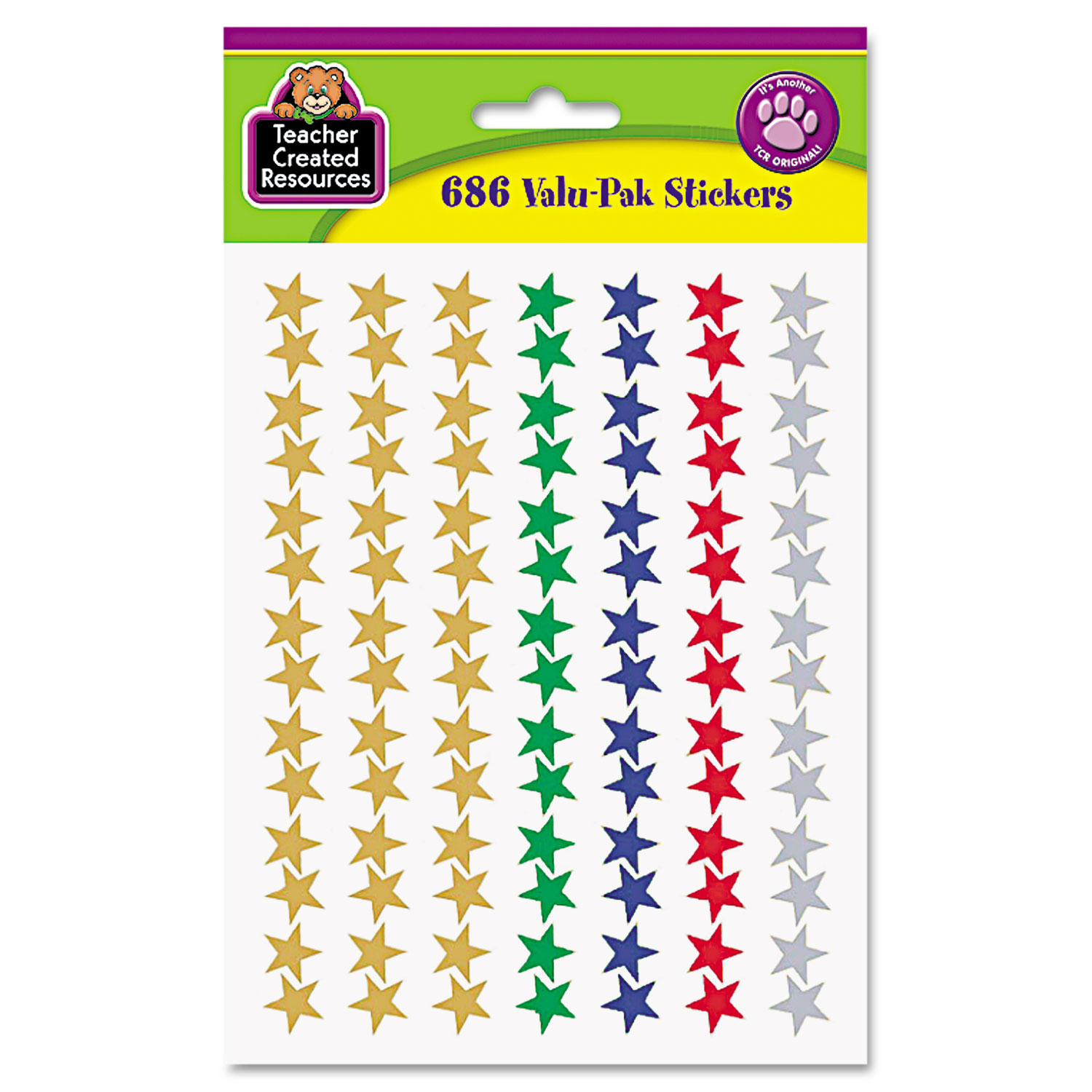  Teacher Created Resources TCR6644 Sticker Valu-Pak, Foil Stars, 686/Pack (TCR6644) 