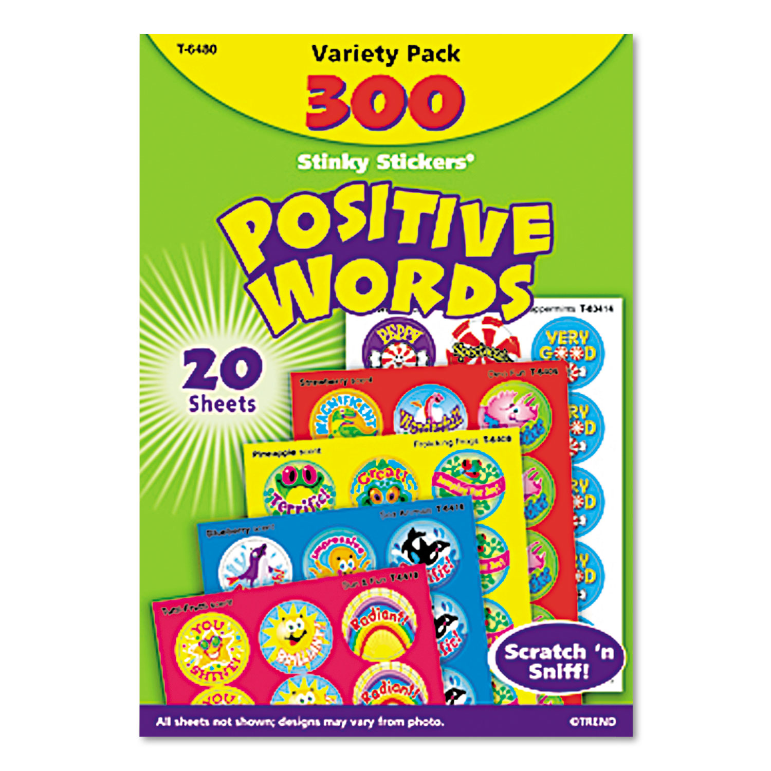 Stinky Stickers Variety Pack, Positive Words, 300/Pack
