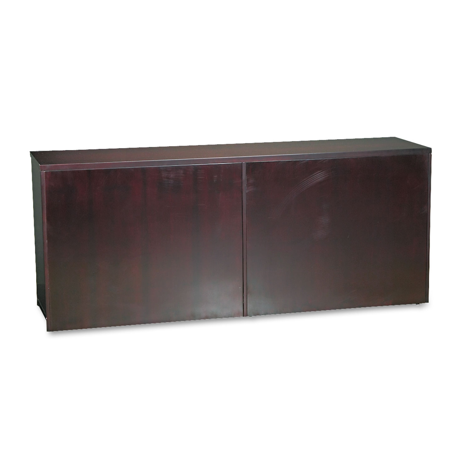 Veneer Low Wall Cabinet without Doors, 72w x 19d x 29-1/2h, Mahogany