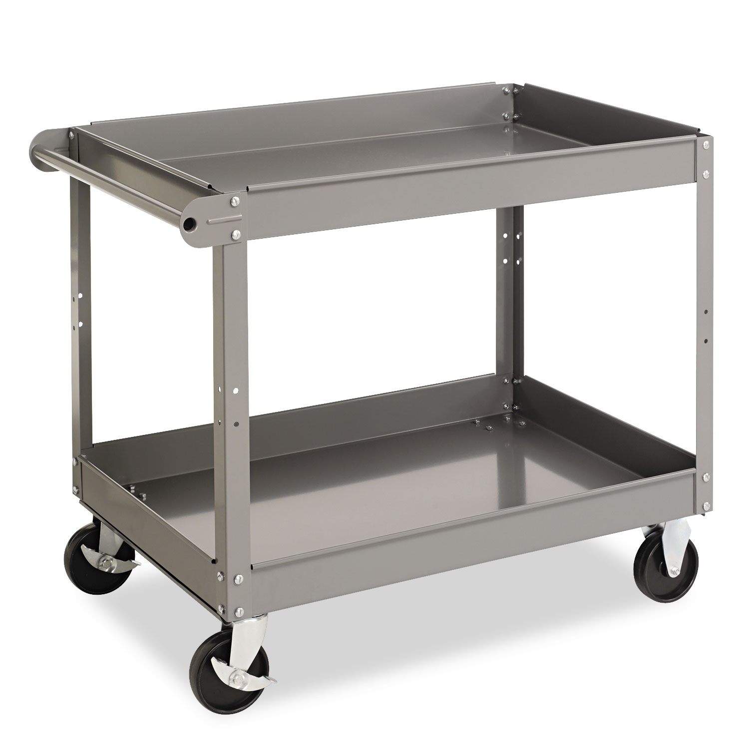 Large Utility Cart, Heavy Duty Cart Holds up to 500 lbs, 2-Shelf Rolling  Cart