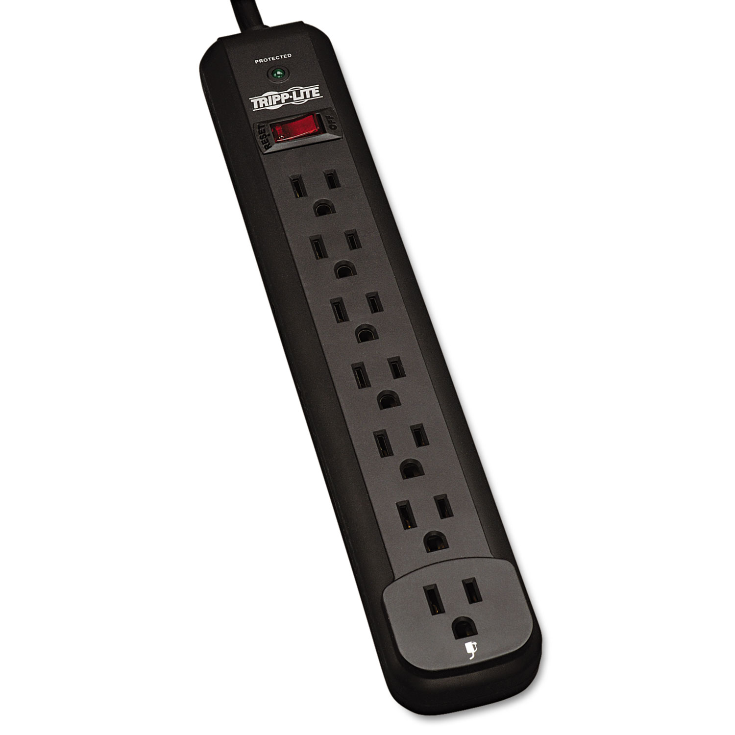 Protect It! Surge Protector, 7 Outlets, 12 ft. Cord, 1080 Joules, Black