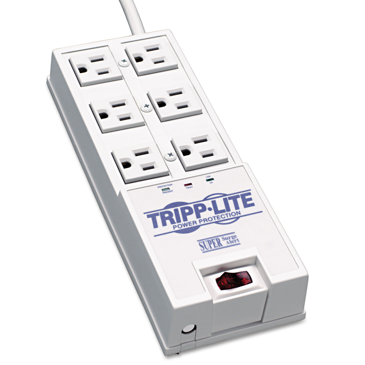 TR-6 Surge Suppressor, 6 Outlets, 6 ft Cord, 2420 Joules, Gray