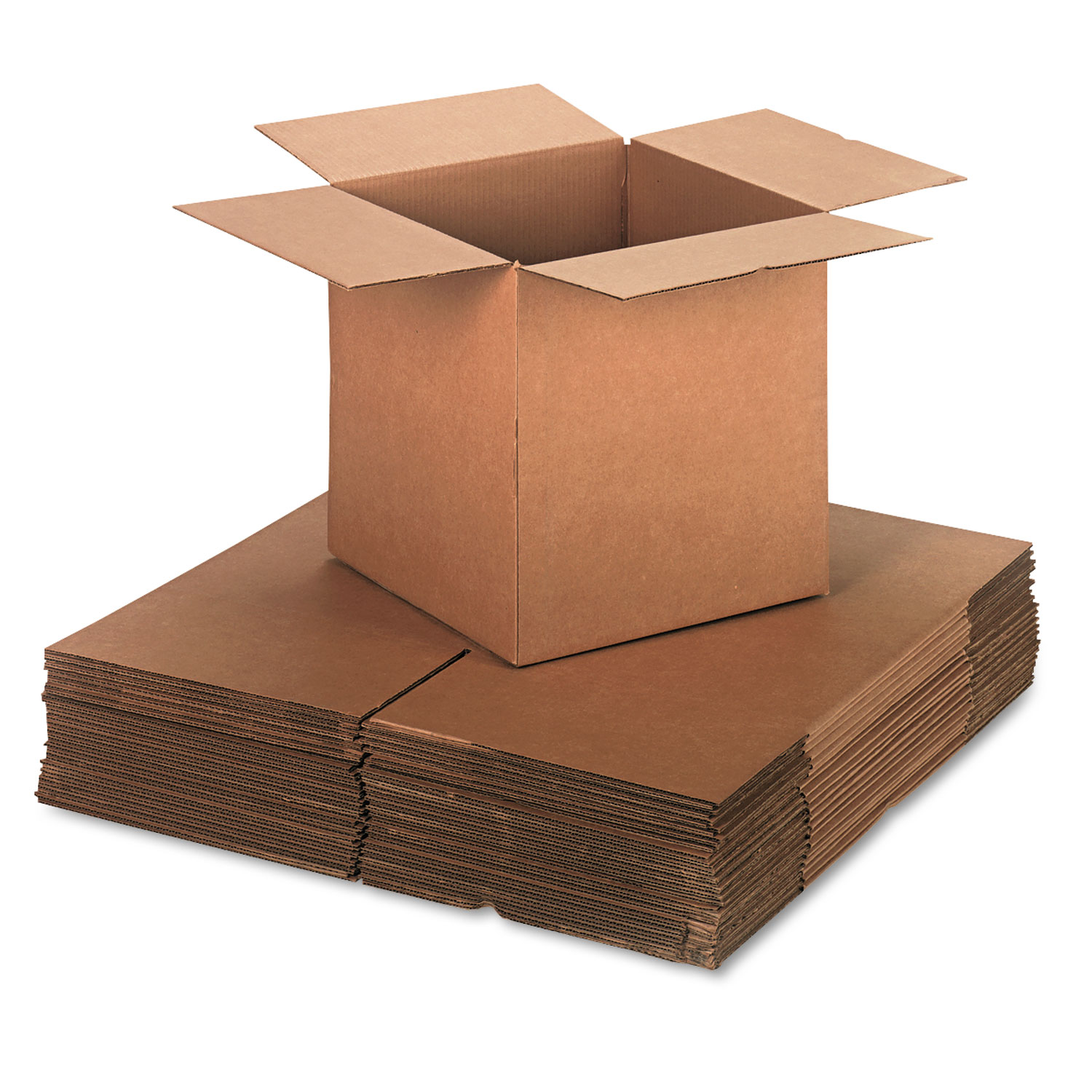 Corrugated Kraft Shipping Boxes, 12l x 12w x 8h, Brown