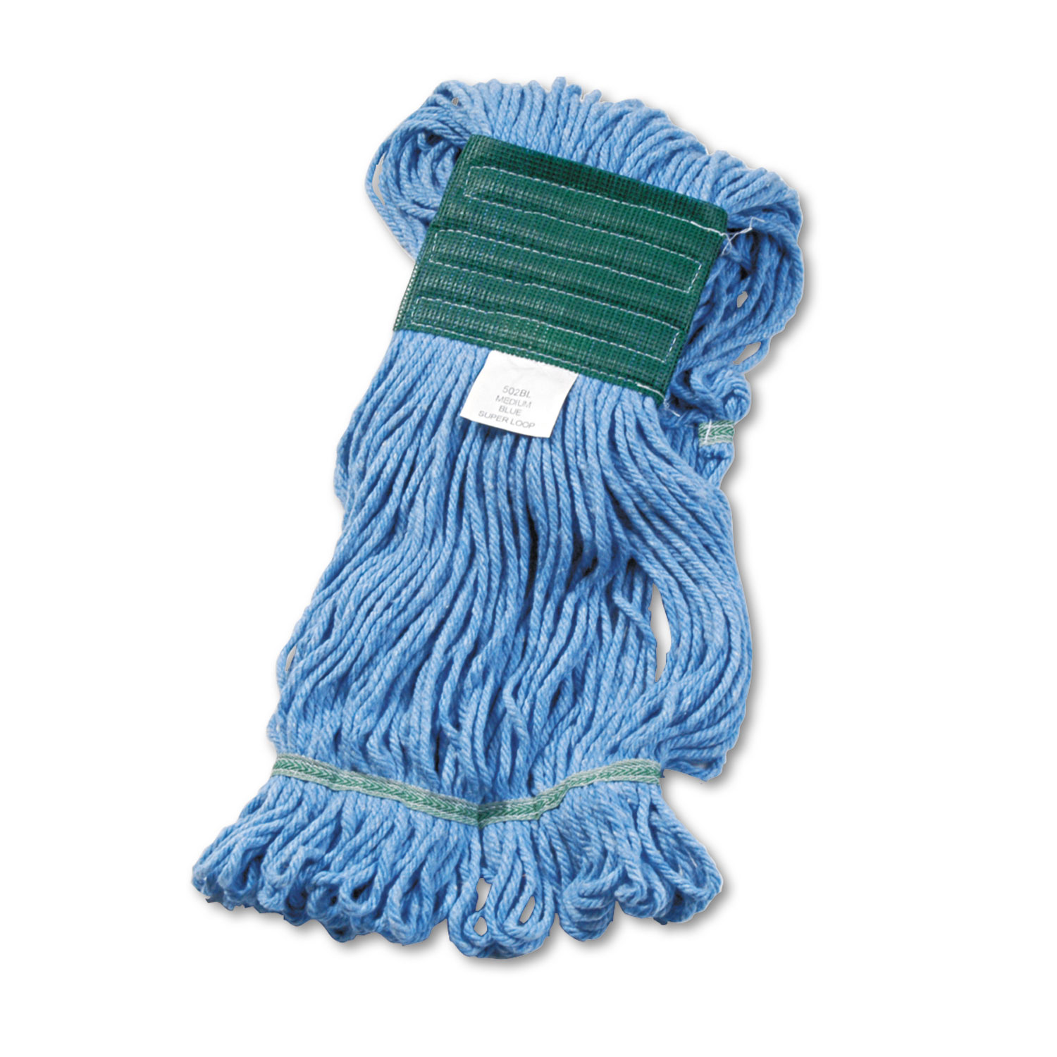 Super Loop Wet Mop Head, Cotton/Synthetic, Medium Size, Blue