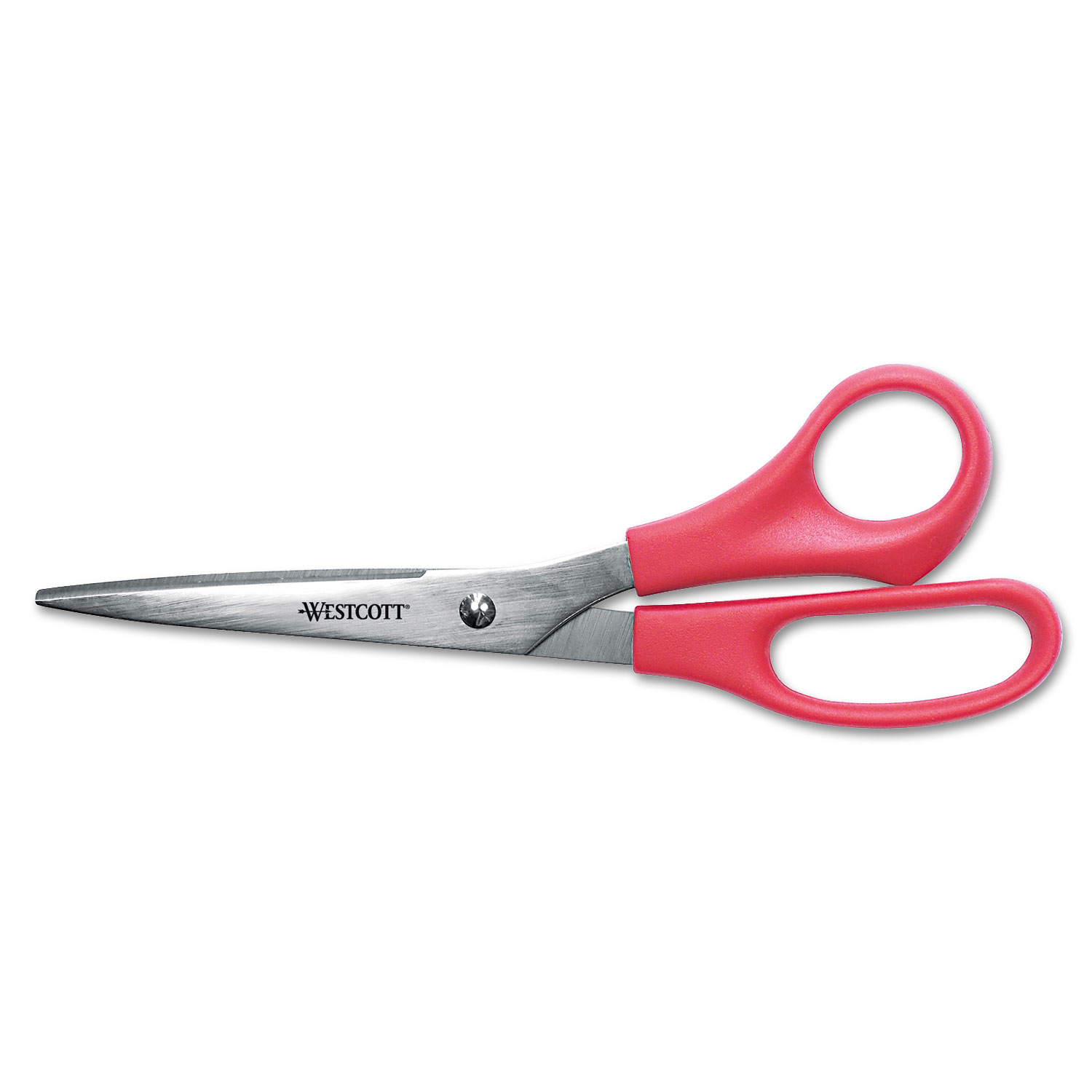  Westcott 40618 Value Line Stainless Steel Shears, 8 Long, 3.5 Cut Length, Red Straight Handle (ACM40618) 