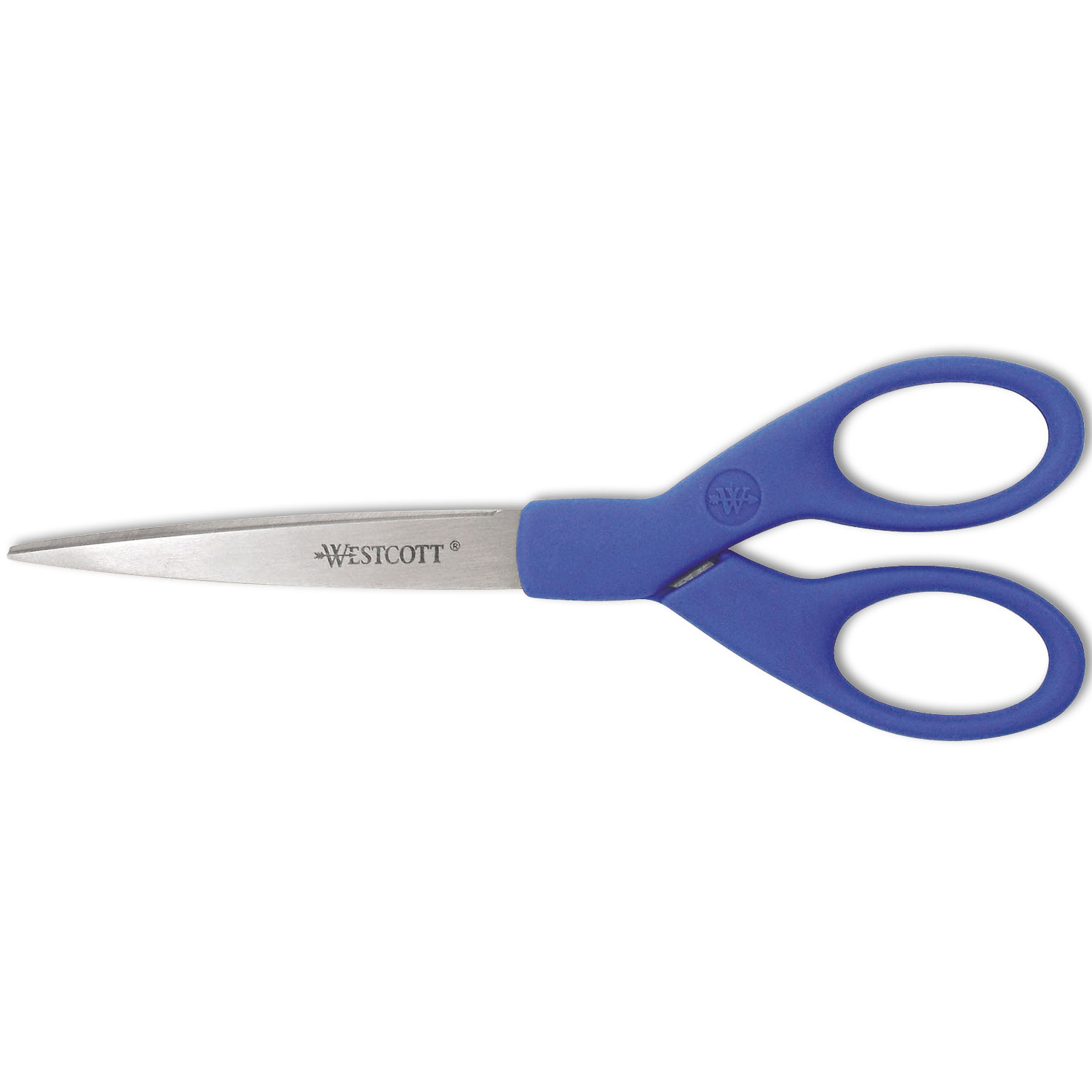  Westcott 44217 Preferred Line Stainless Steel Scissors, 7 Long, 2.5 Cut Length, Blue Straight Handle (ACM44217) 