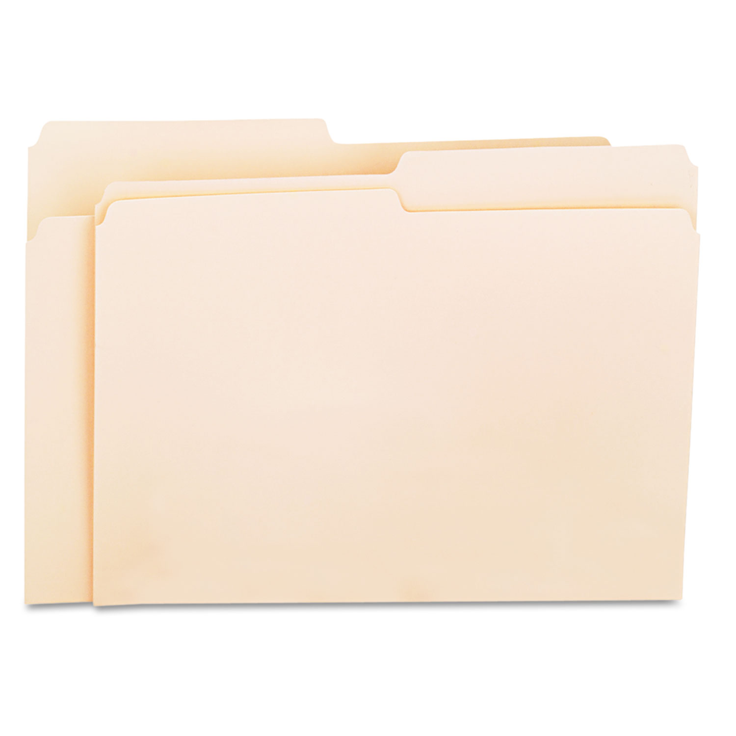 File Folders, 1/2 Cut, One-Ply Top Tab, Letter, Manila, 100/Box