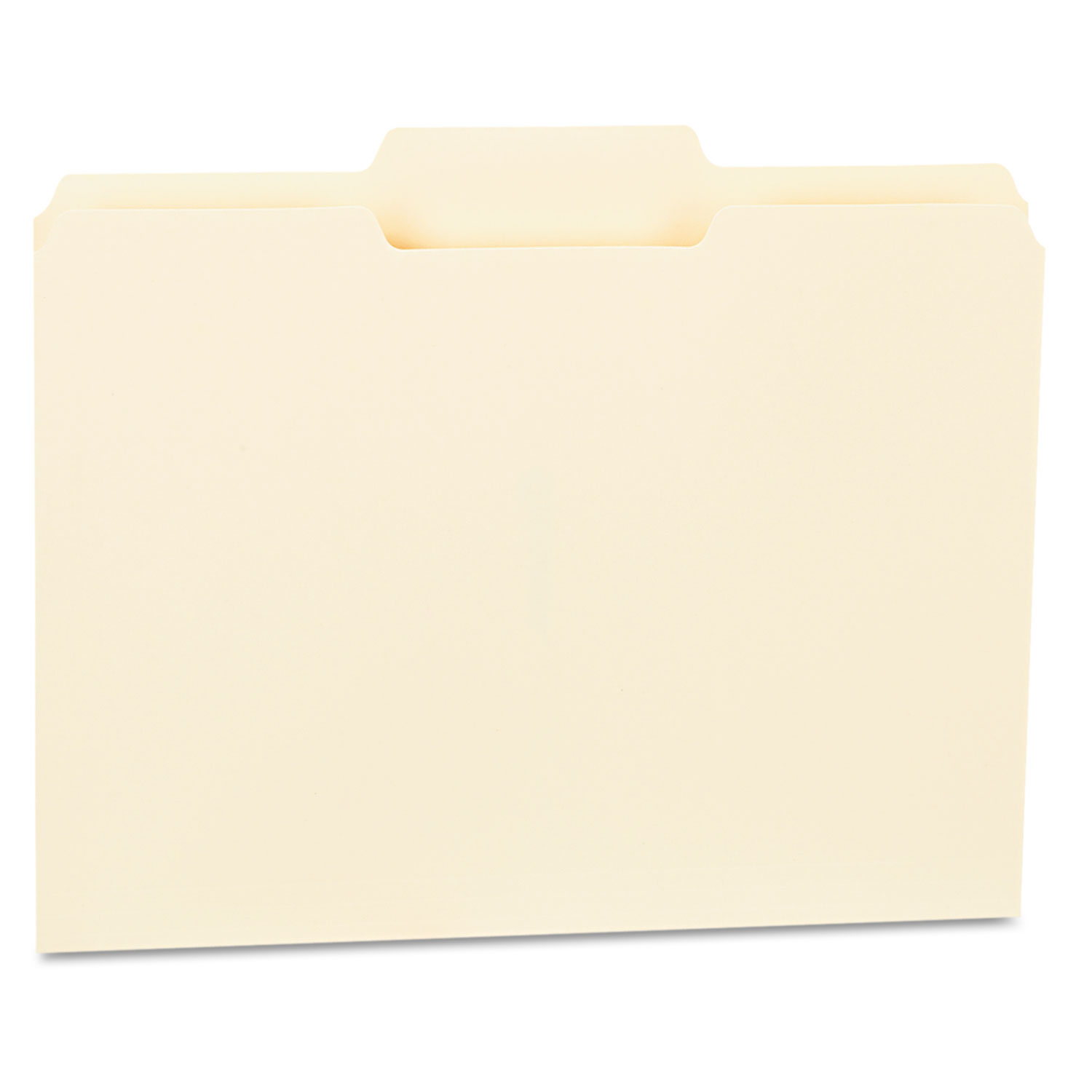 File Folders, 1/3 Cut Second Position, One-Ply Top Tab, Letter, Manila, 100/Box